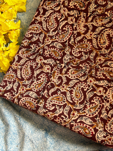 Pedana Hand Block Printed Kalamkari Natural Dyed Cotton Fabric Kurta