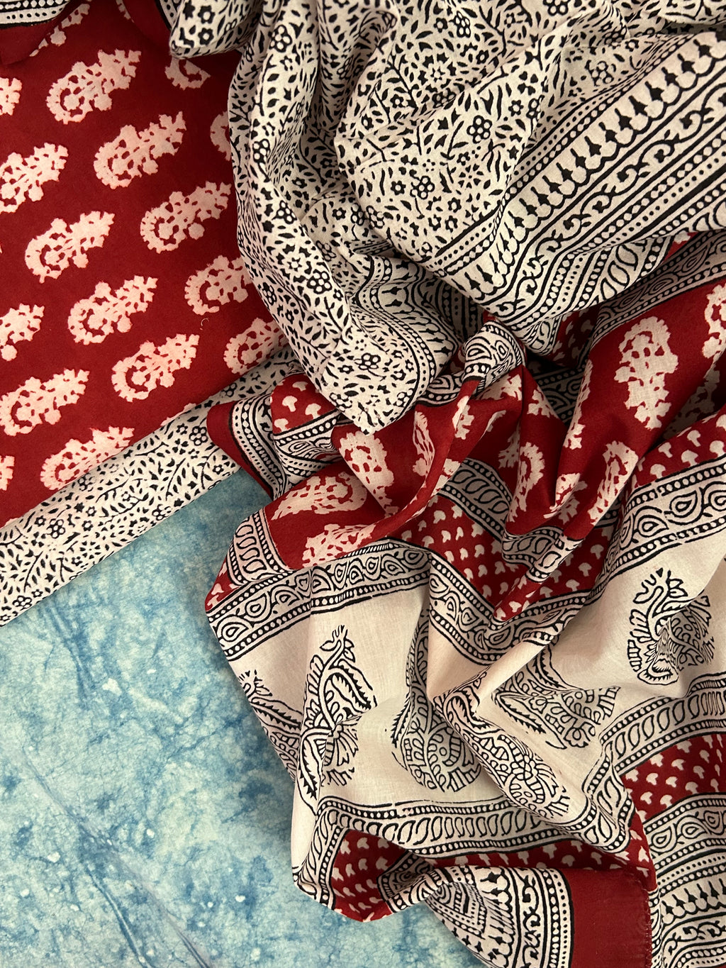 Natural Dyed Bagh Block Print Cotton Suit