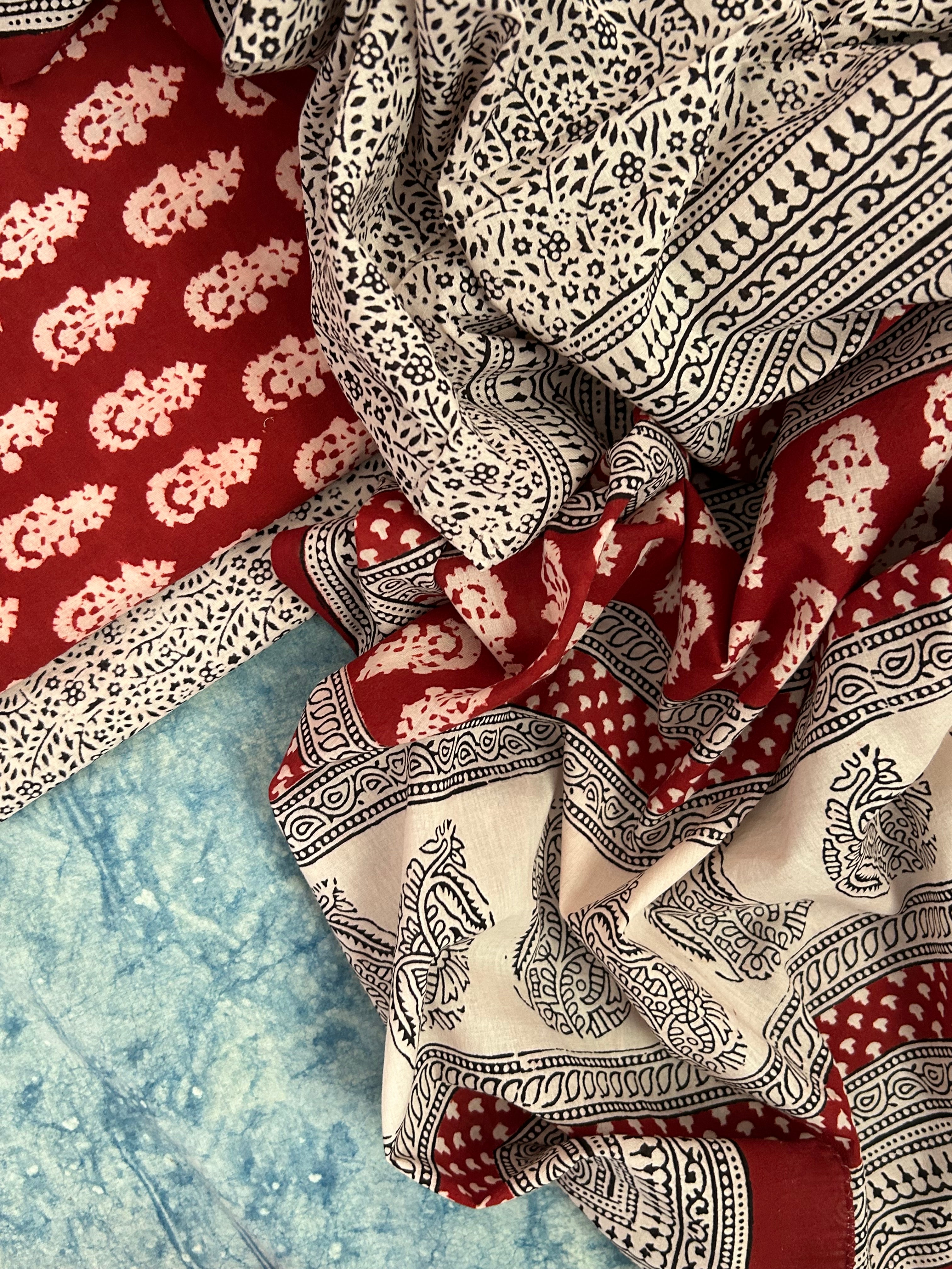 Natural Dyed Bagh Block Print Cotton Suit
