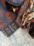 Natural Dyes Handblock Ajrakh Cotton Suit