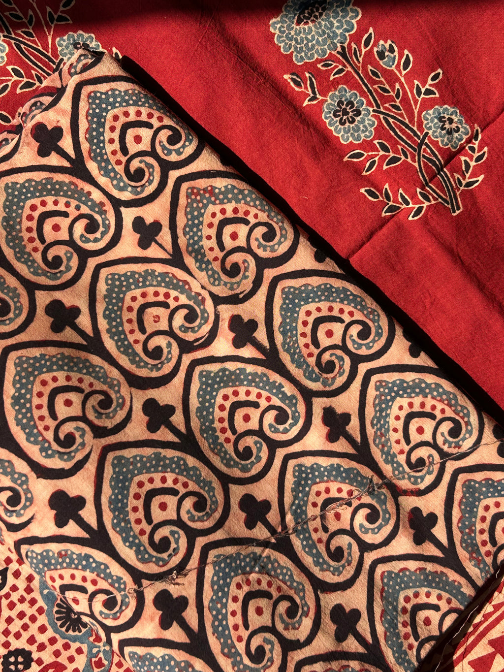 Natural Dyes Handblock Ajrakh Cotton Suit