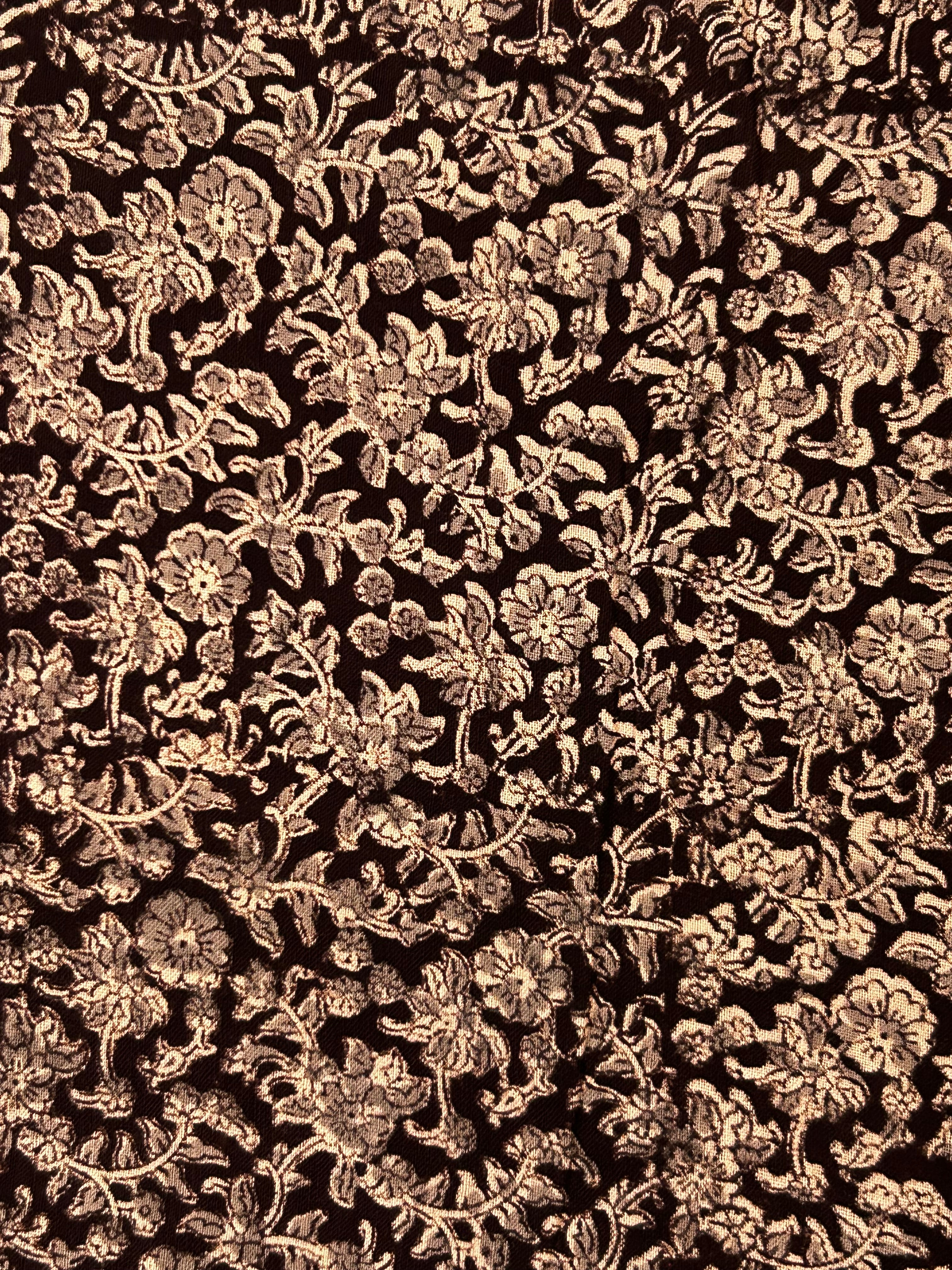 Handspun & Handwoven 2.5m Cotton Fabric With Handdone Pedana Kalamkari