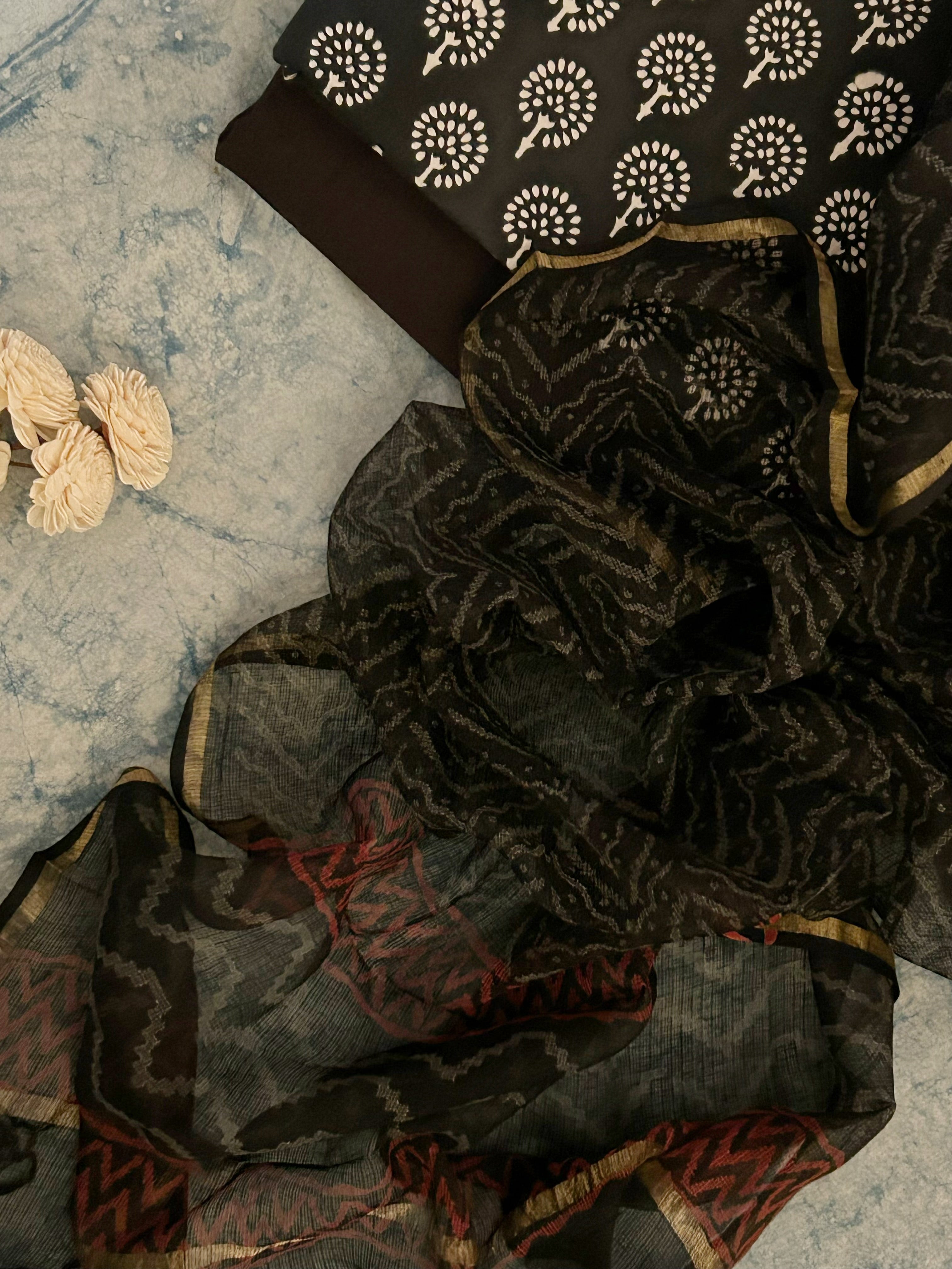 Handcrafted Cotton Suit Set - Black