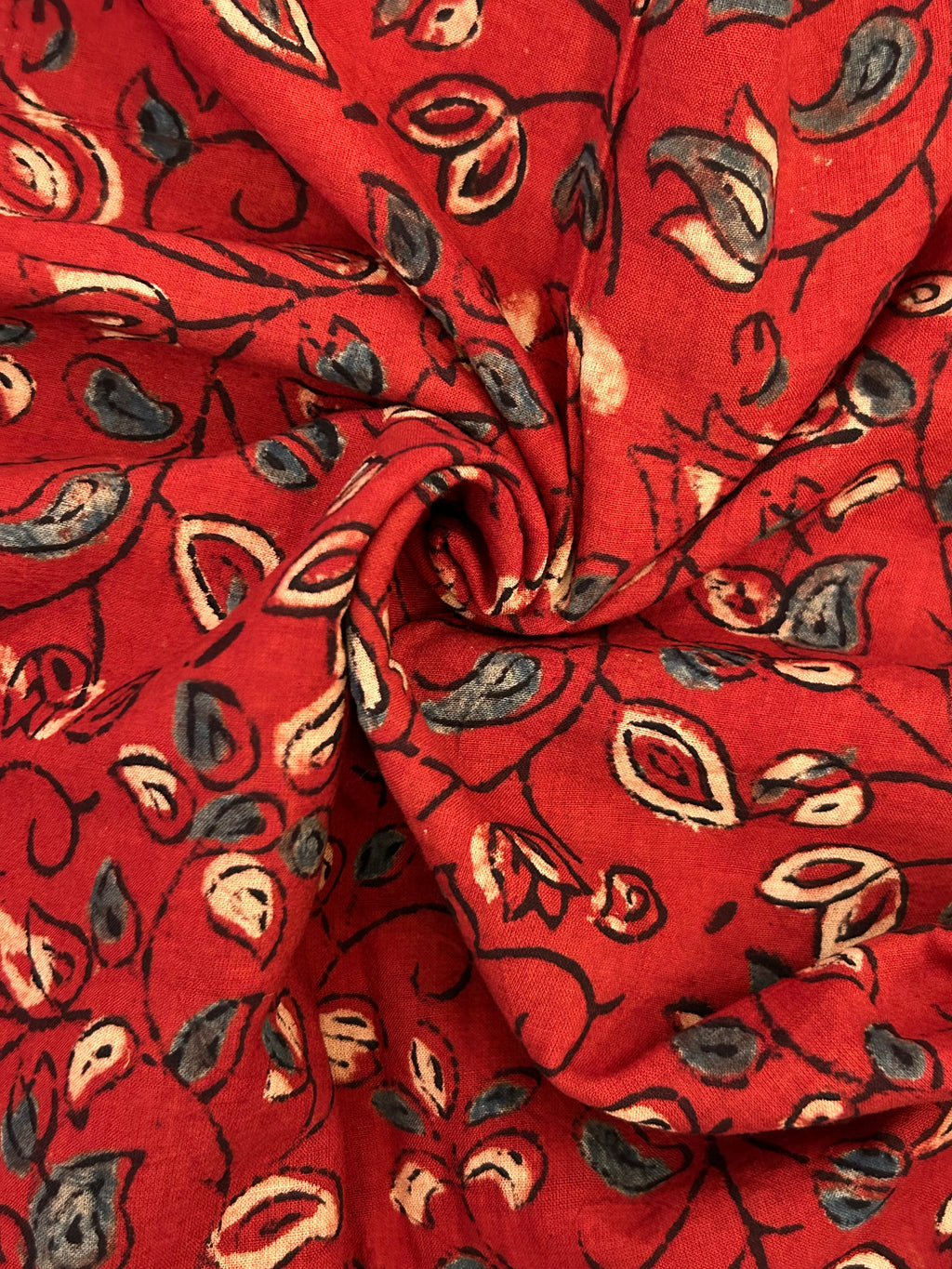 Handblock Printed Ajrakh Cotton - Madder Red (.95m)