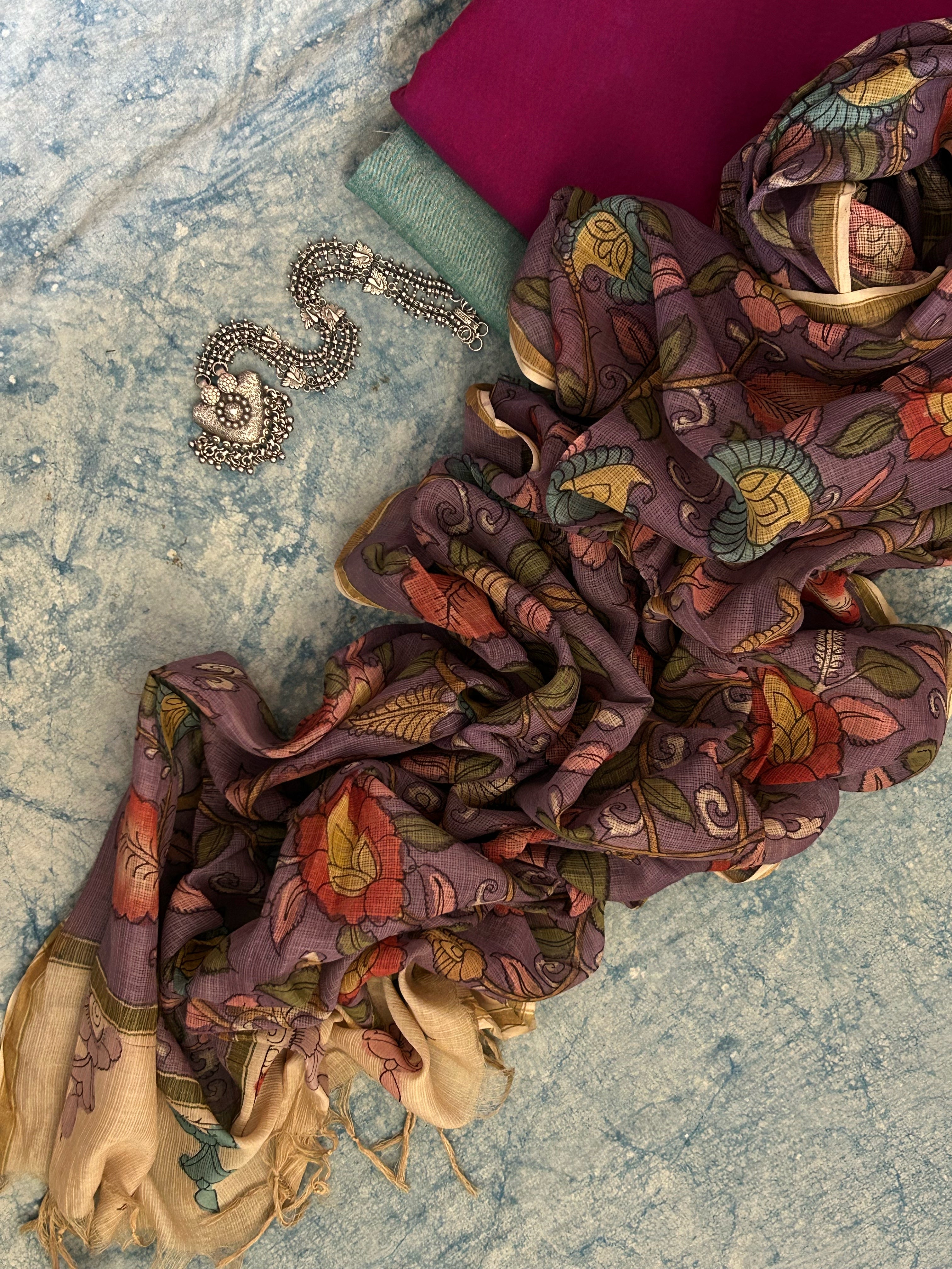 Handwoven Handpainted Kalamkari Set