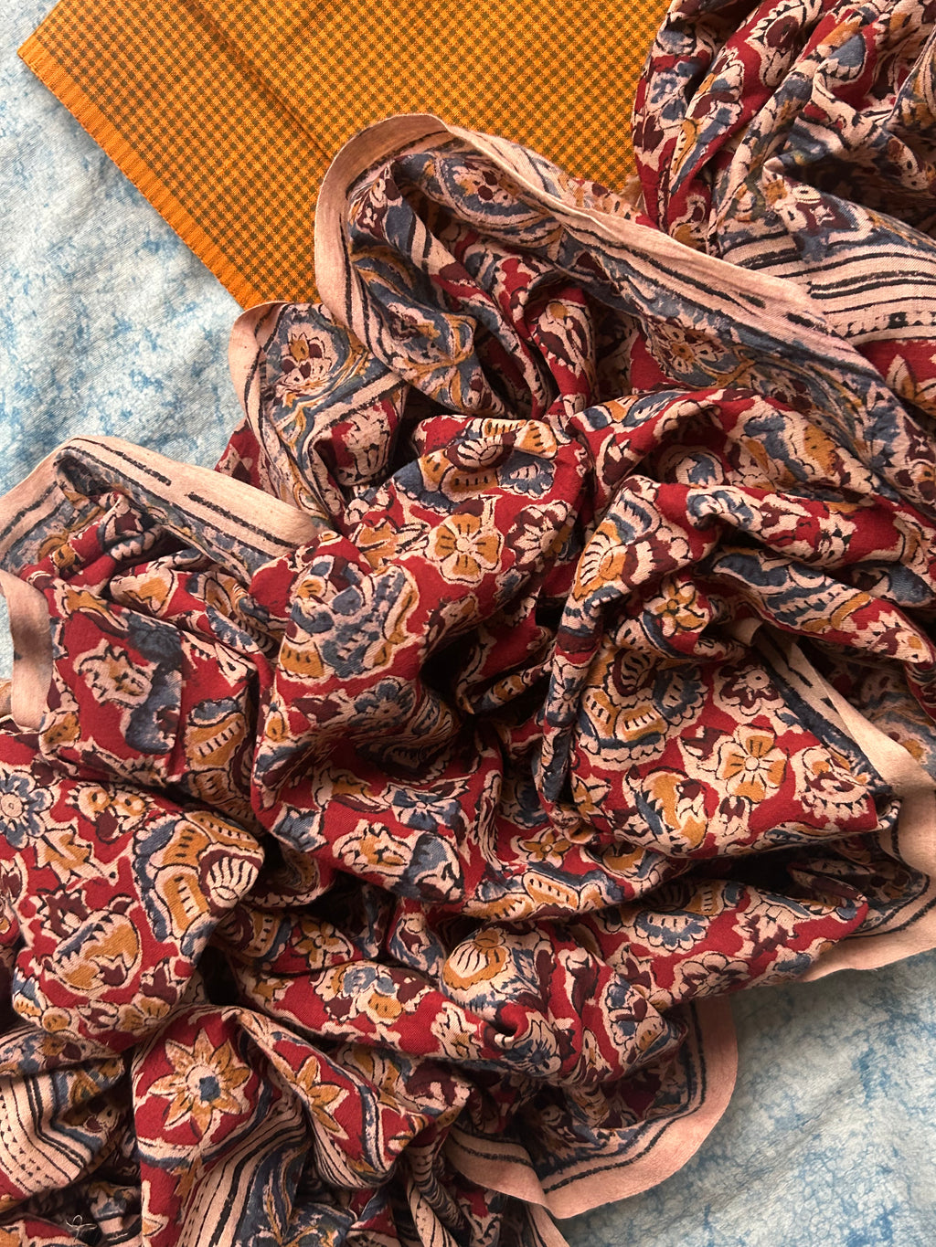 Sugam - Handwoven and Handblock printed Kalamkari Set