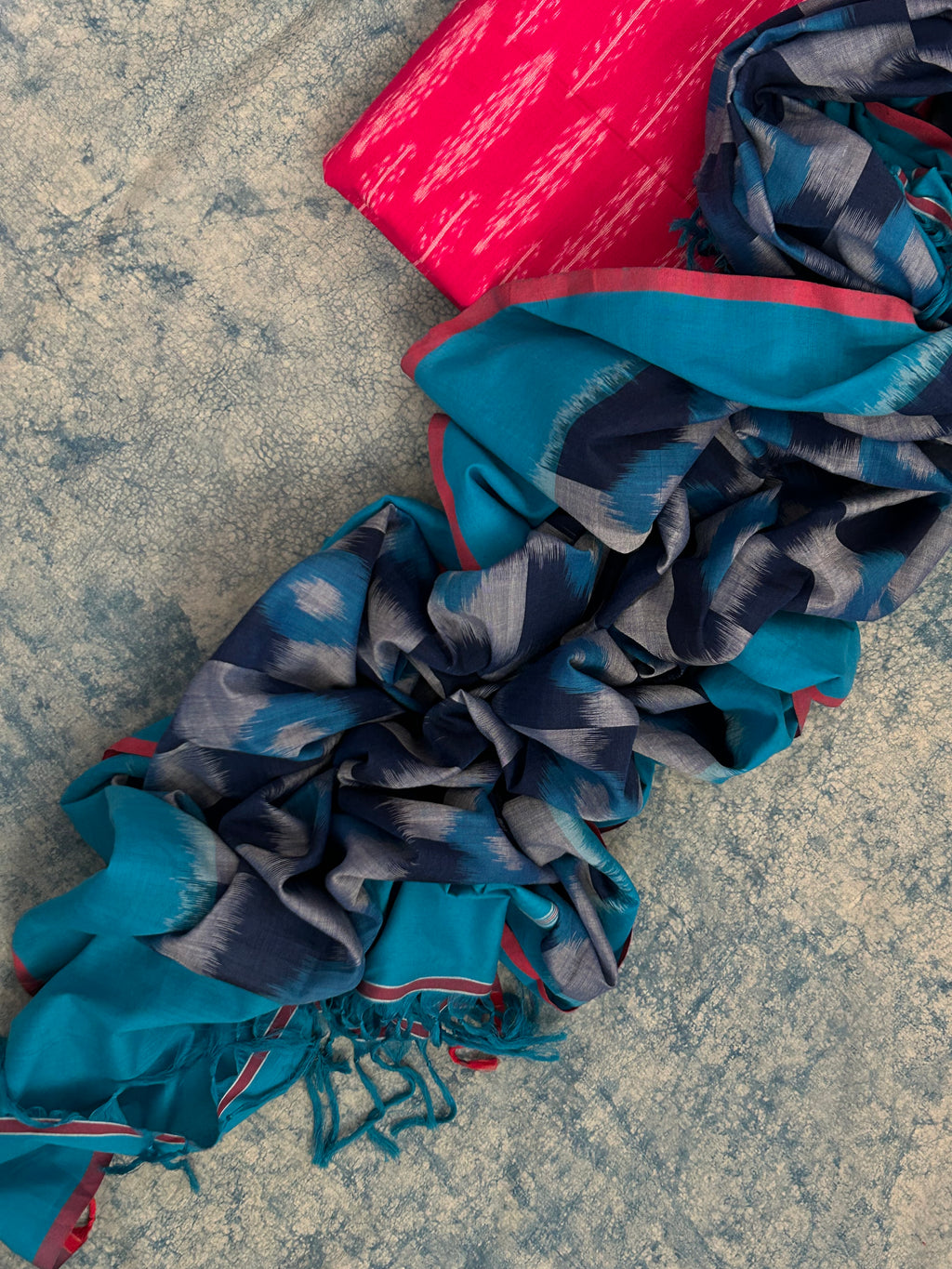Handwoven Ikat Kurta Dupatta Set