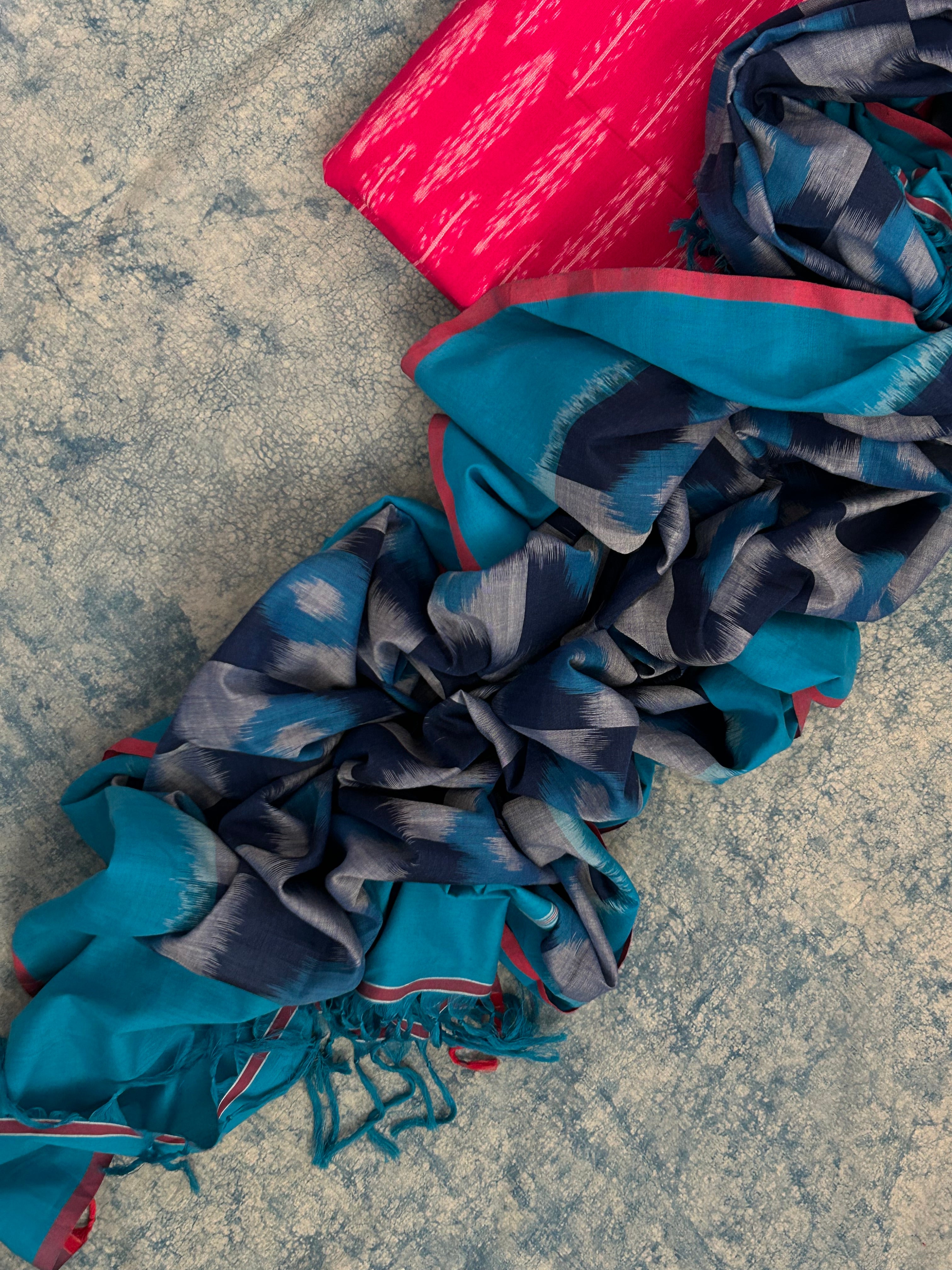 Handwoven Ikat Kurta Dupatta Set