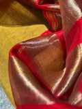 Handwoven Maheshwari Kurta Dupatta Set - Gold Yellow