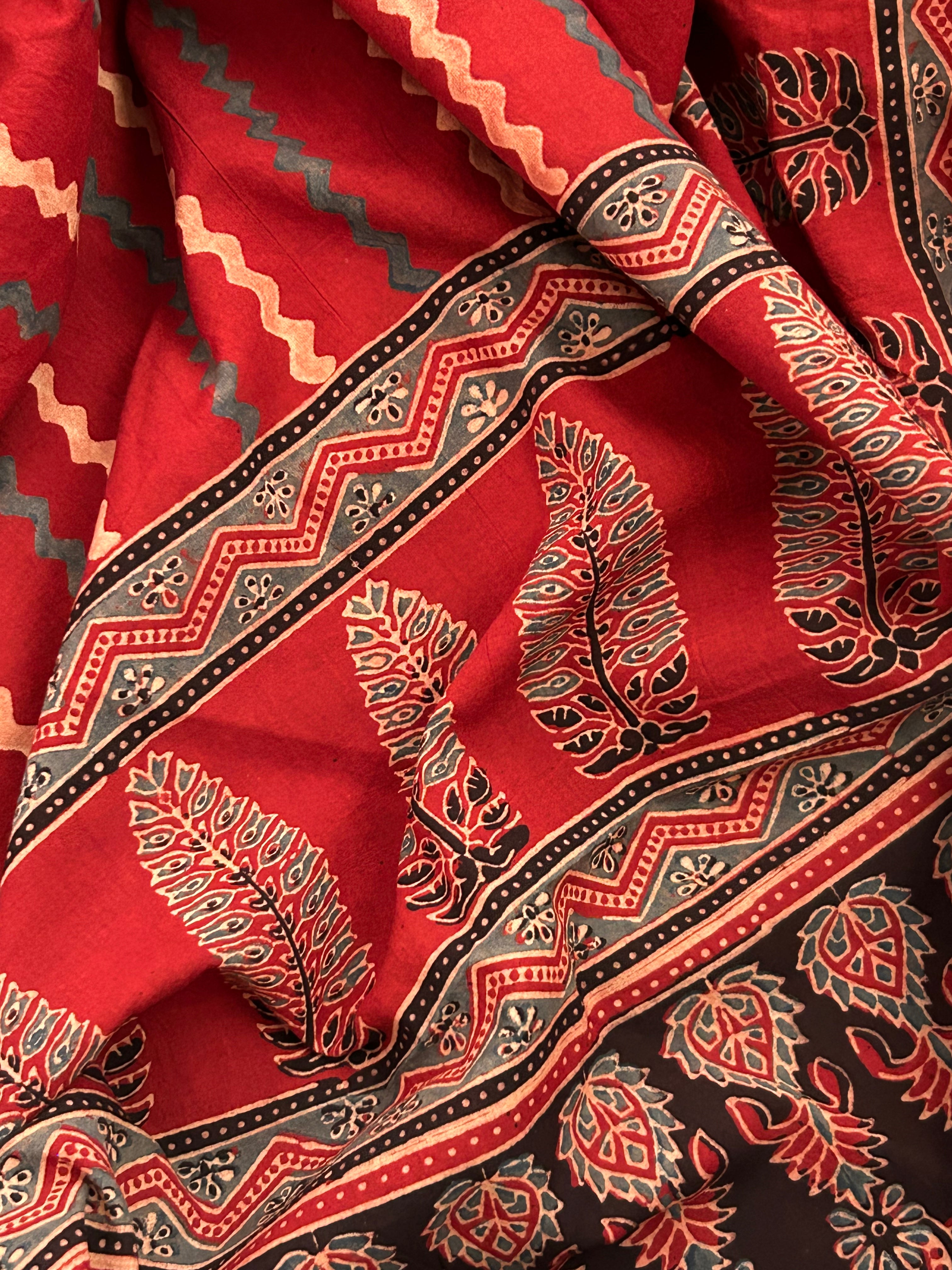 Natural Dyes Handcrafted Ajrakh Kurta Dupatta Set