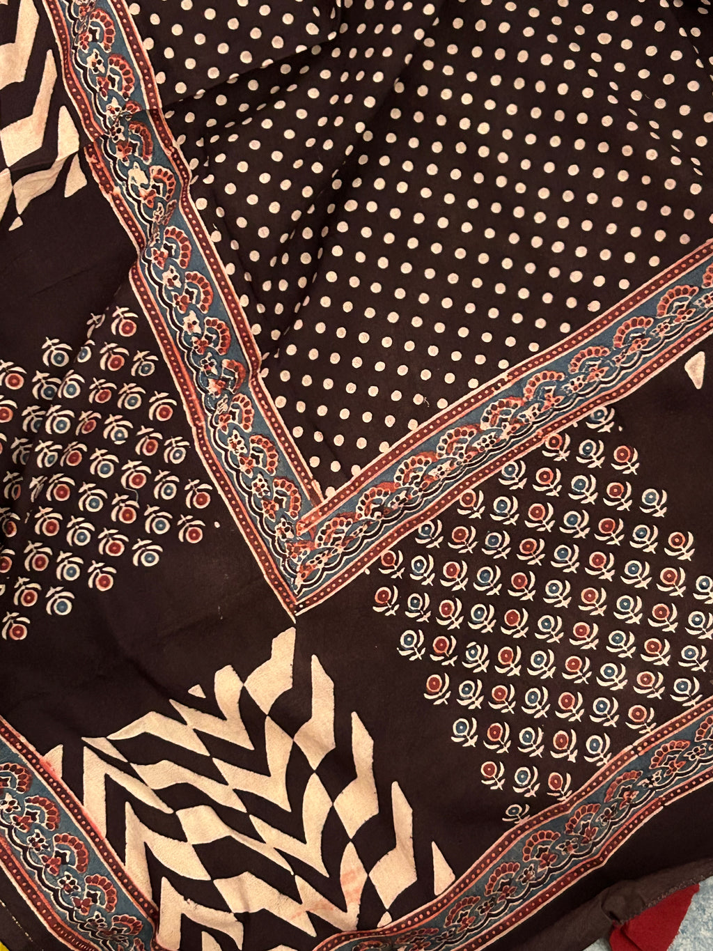 Natural Dyes Hand Block Ajrakh Dupatta