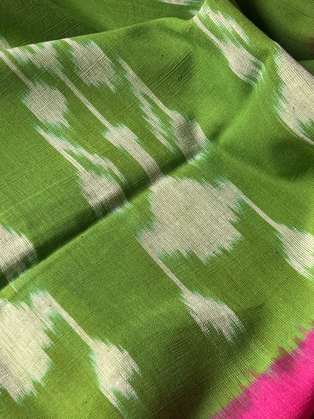 Handwoven Ikat Kurta Dupatta Set- Checkered Pink and bright Pink