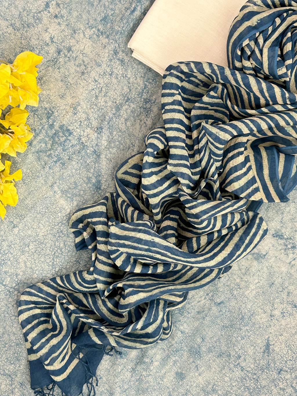 Handcrafted Linen Kurta Dupatta Set