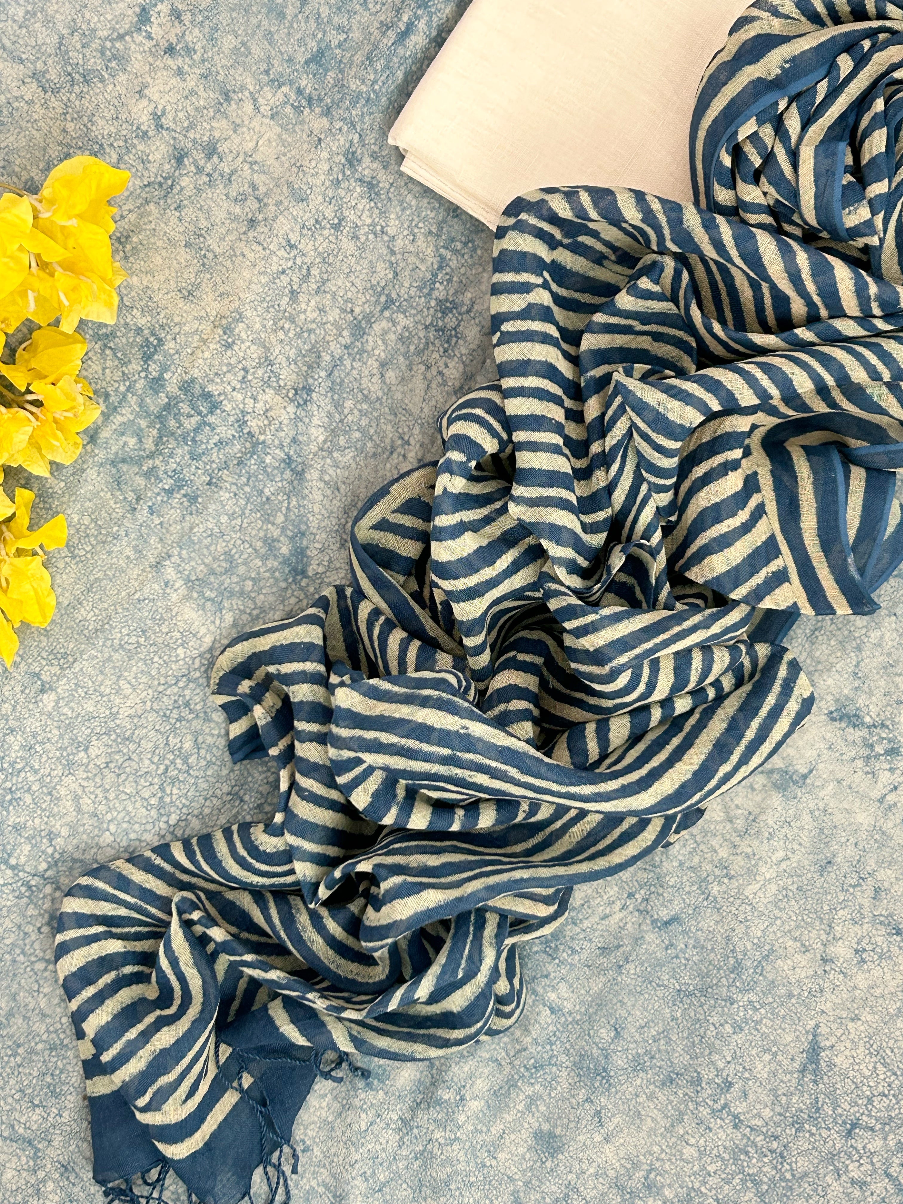 Handcrafted Linen Kurta Dupatta Set