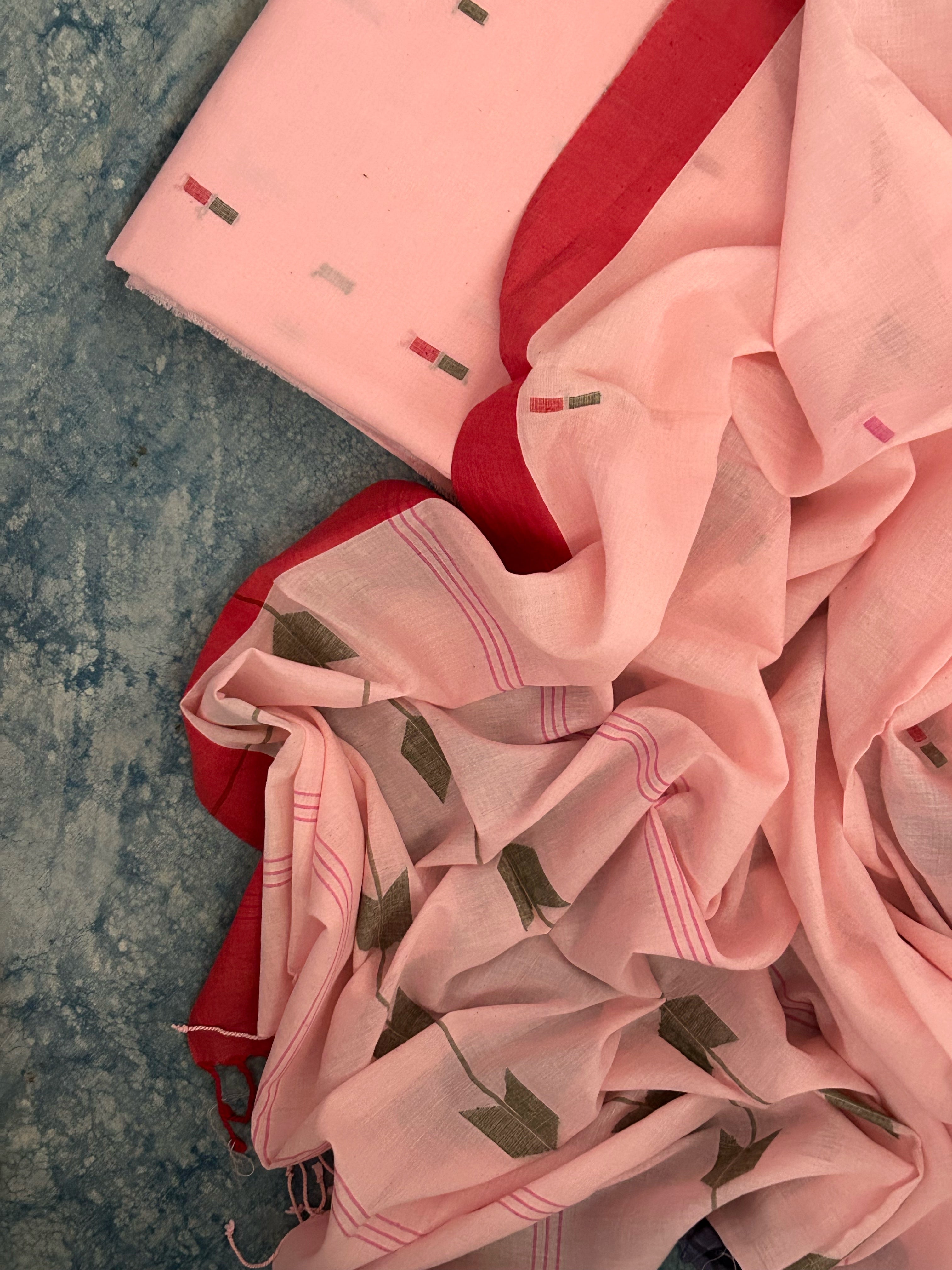 Dahlia - Handwoven Bengal Jamdani Kurta Dupatta set