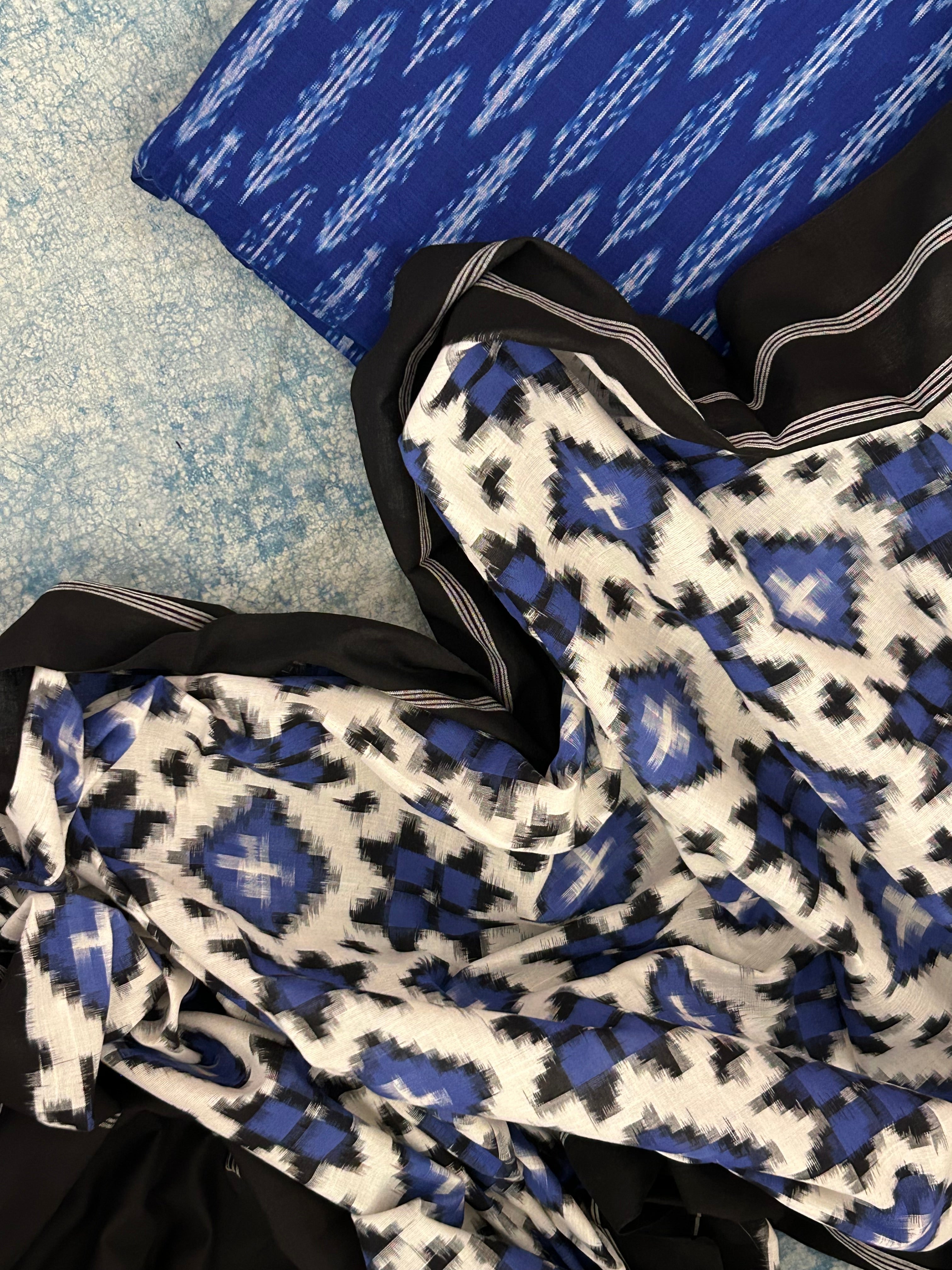 Handwoven Ikat Kurta Telia Dupatta Set