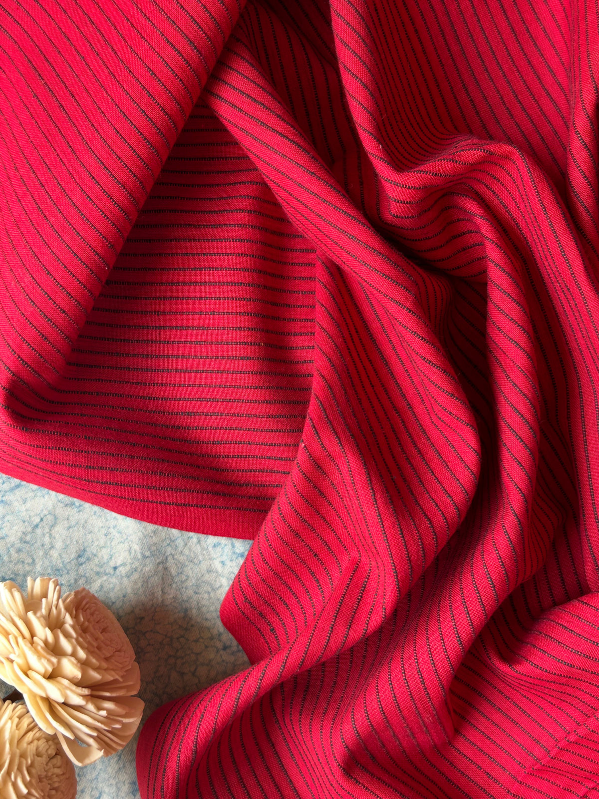 Handwoven 2.5m Fabric - Rose Red