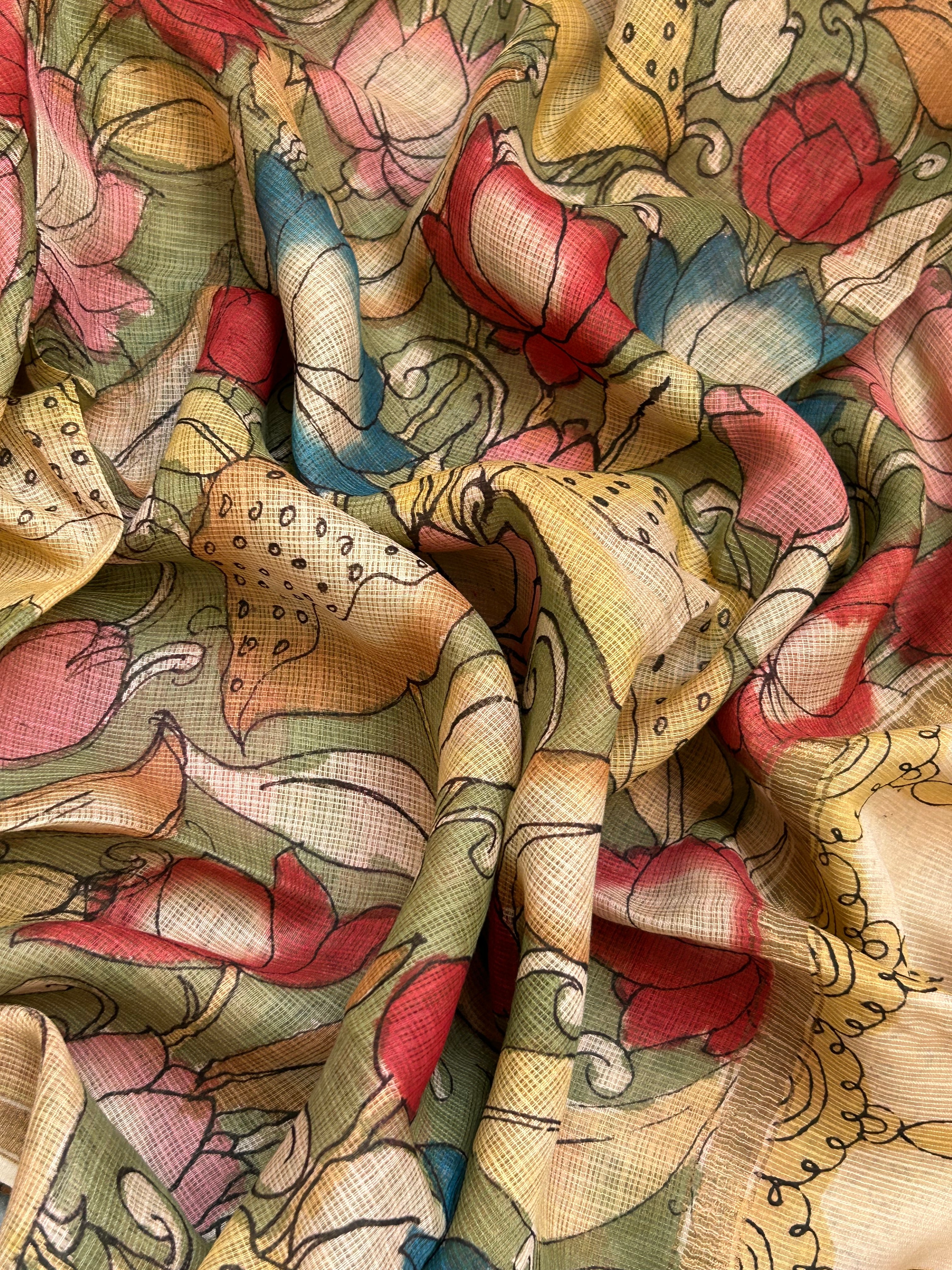 Handwoven Handpainted Kalamkari Set