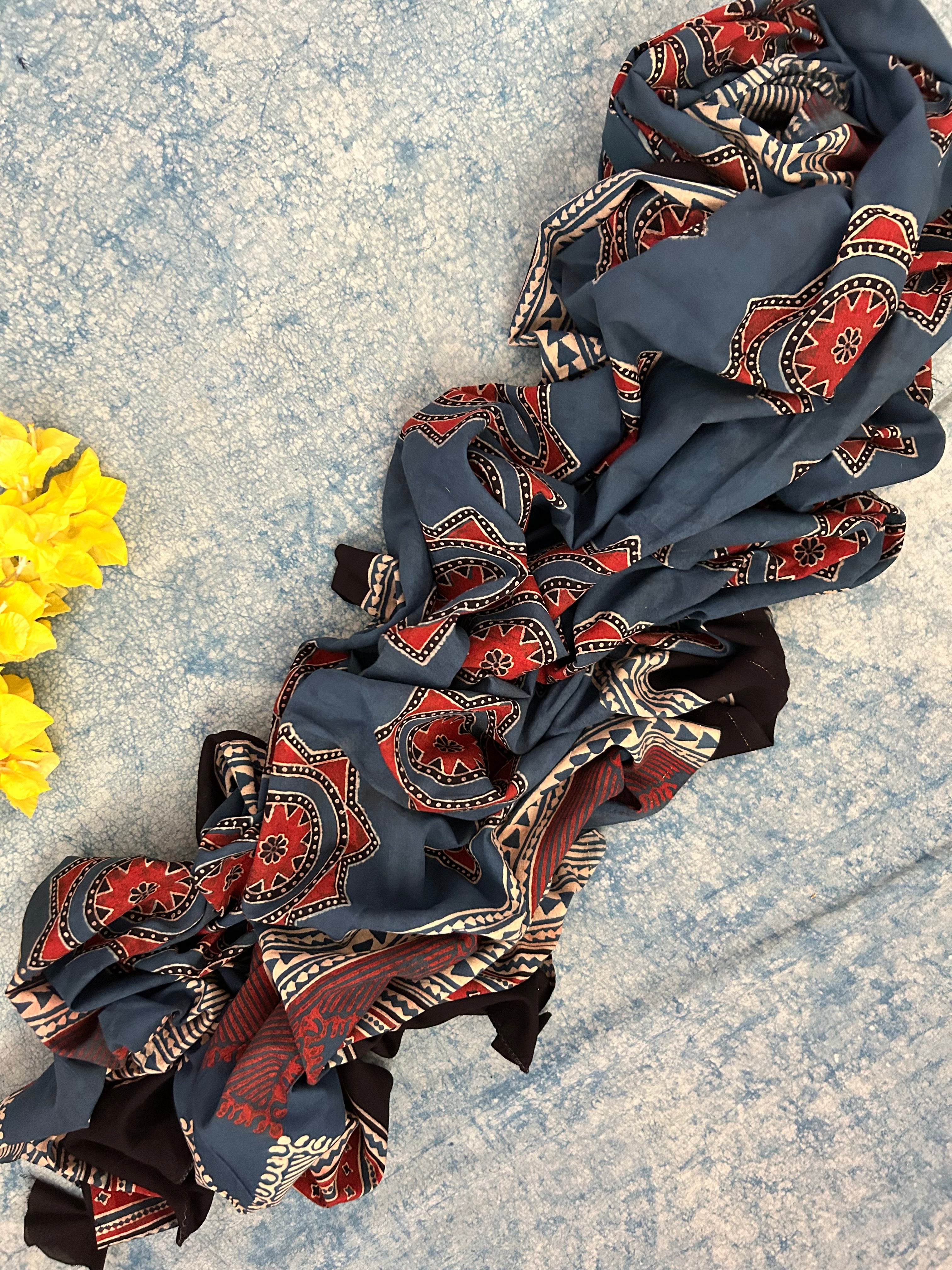 Natural Dyes Hand Block Ajrakh Dupatta