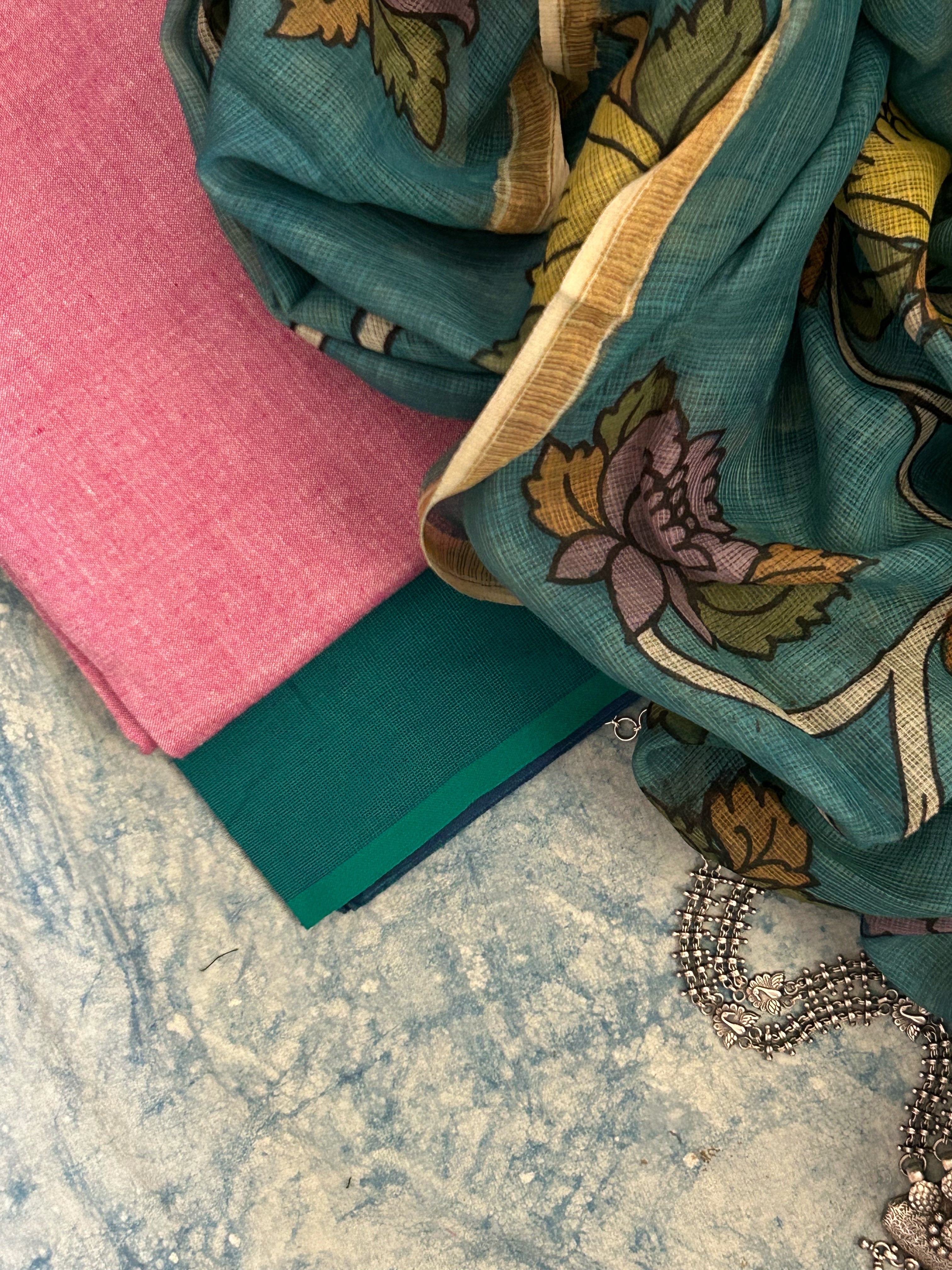 Handwoven Handpainted Kalamkari Set