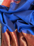 Handwoven Maheshwari Kurta Dupatta Set - Maroon & Royal Blue