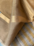 Handwoven Maheshwari Kurta Dupatta Set -Grey & Gold