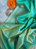 Handwoven Maheshwari Kurta Dupatta Set - Turquoise
