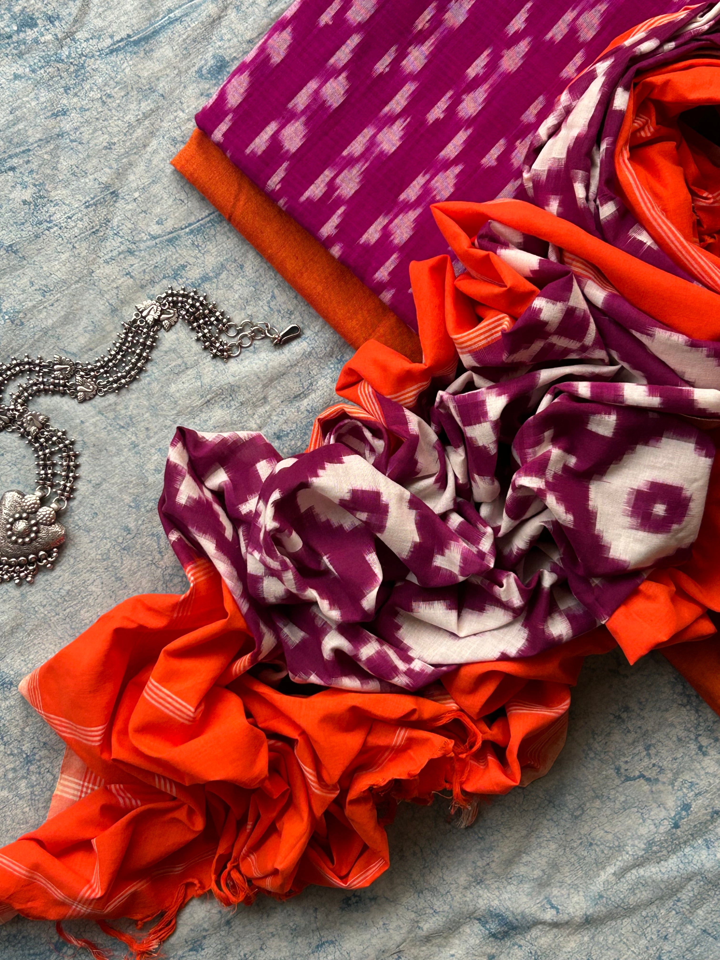 Sandhya - Handwoven Ikath Kurta Dupatta Set