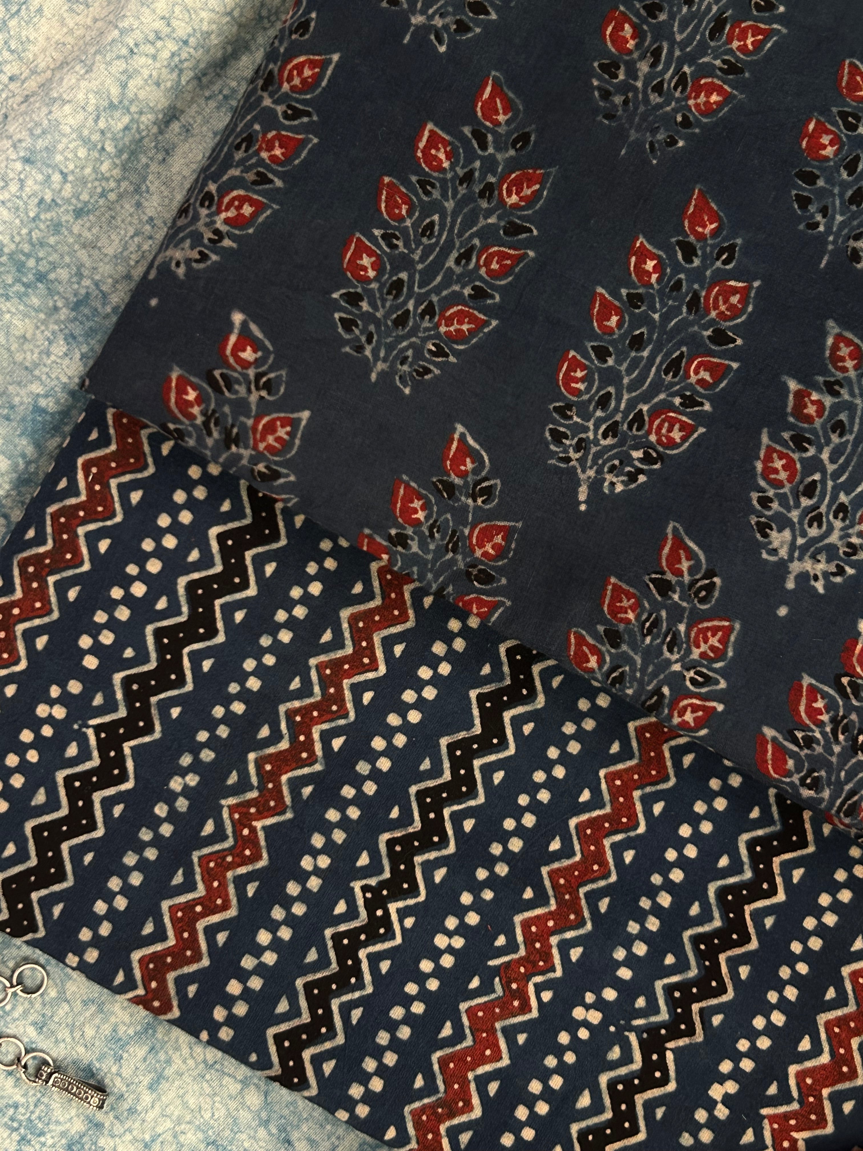 Natural Dyes Handcrafted Ajrakh Kota Suit