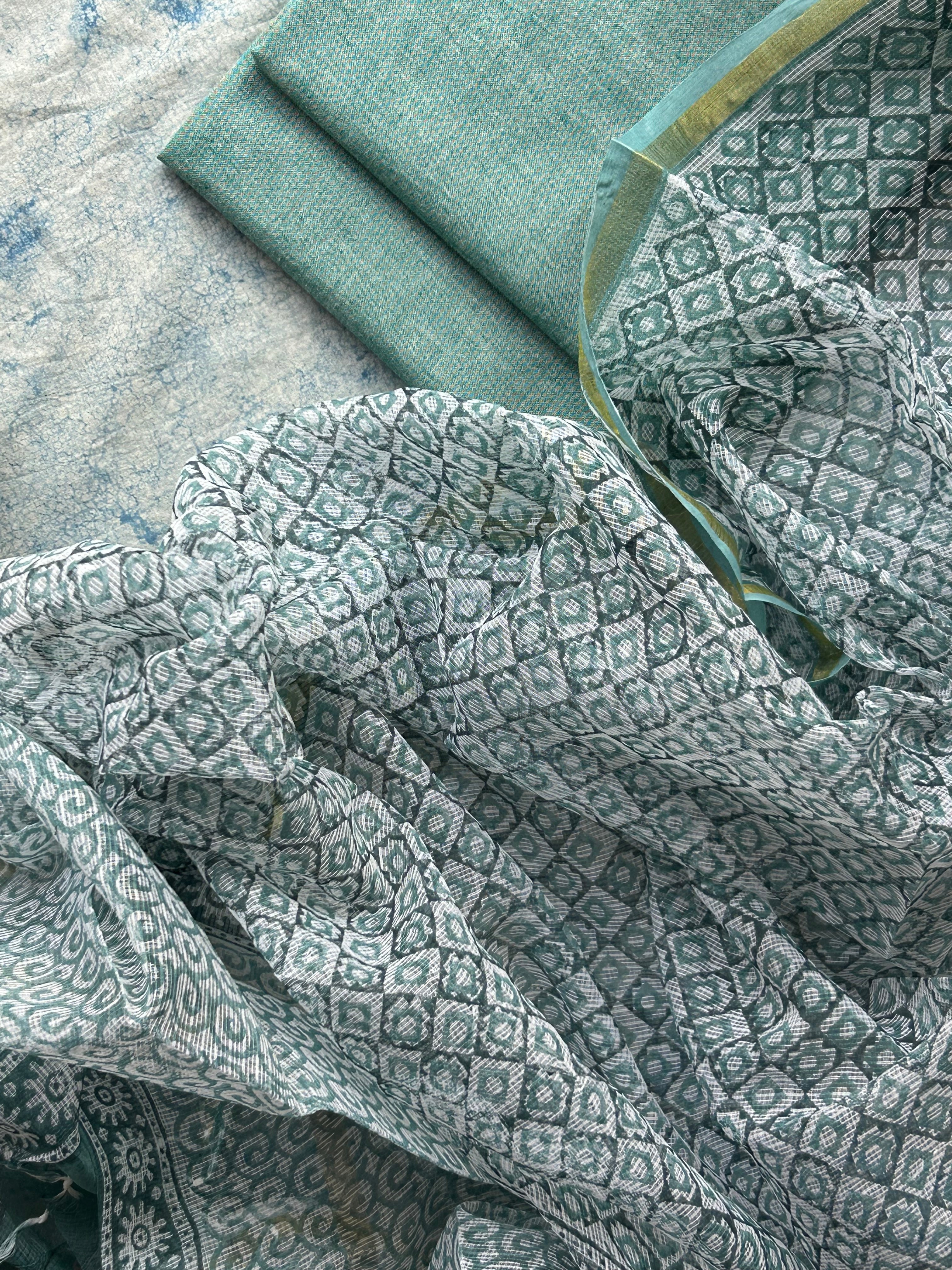 Mridul - Handwoven Handblock Printed Set