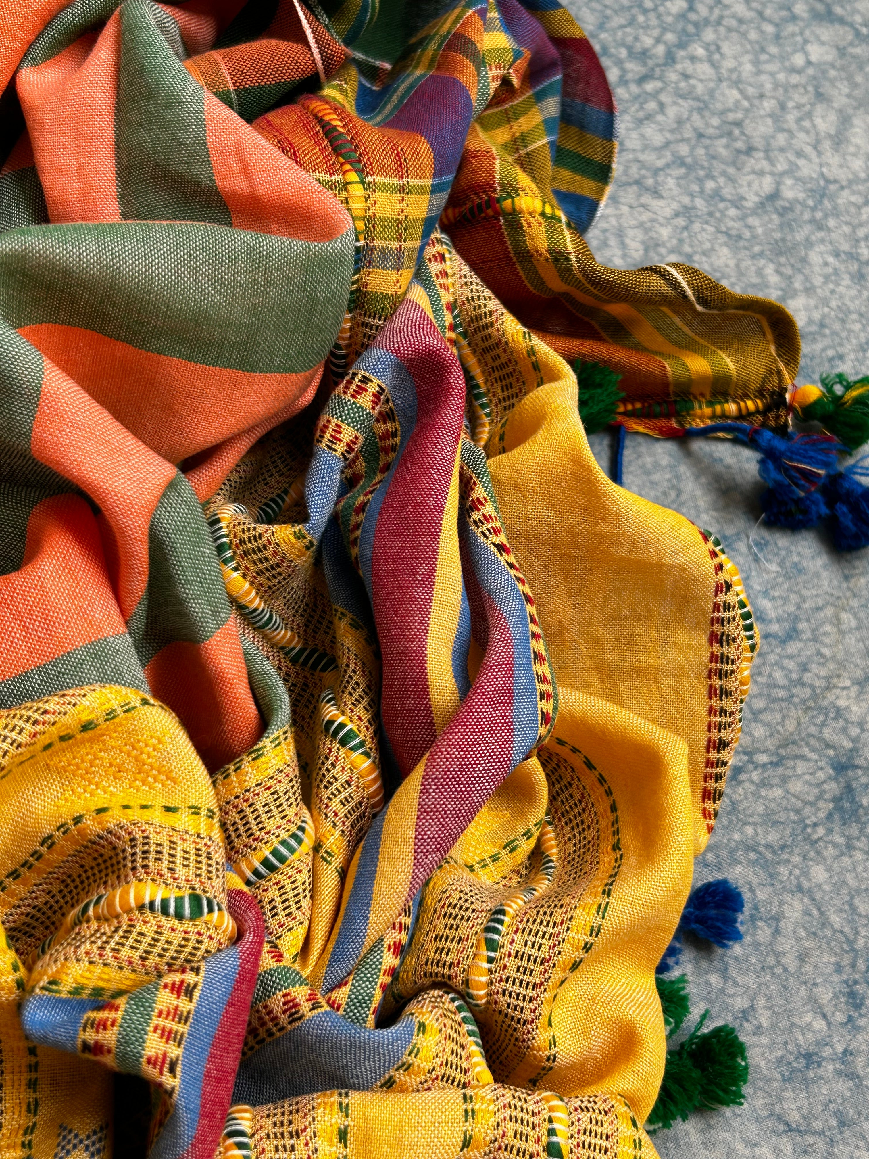 Handwoven Kala Cotton Bhujodi Kurta Dupatta Set