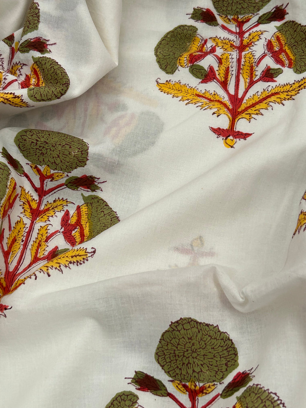 Hand Block Printed Azo free Dyed Cotton Kurta Fabric