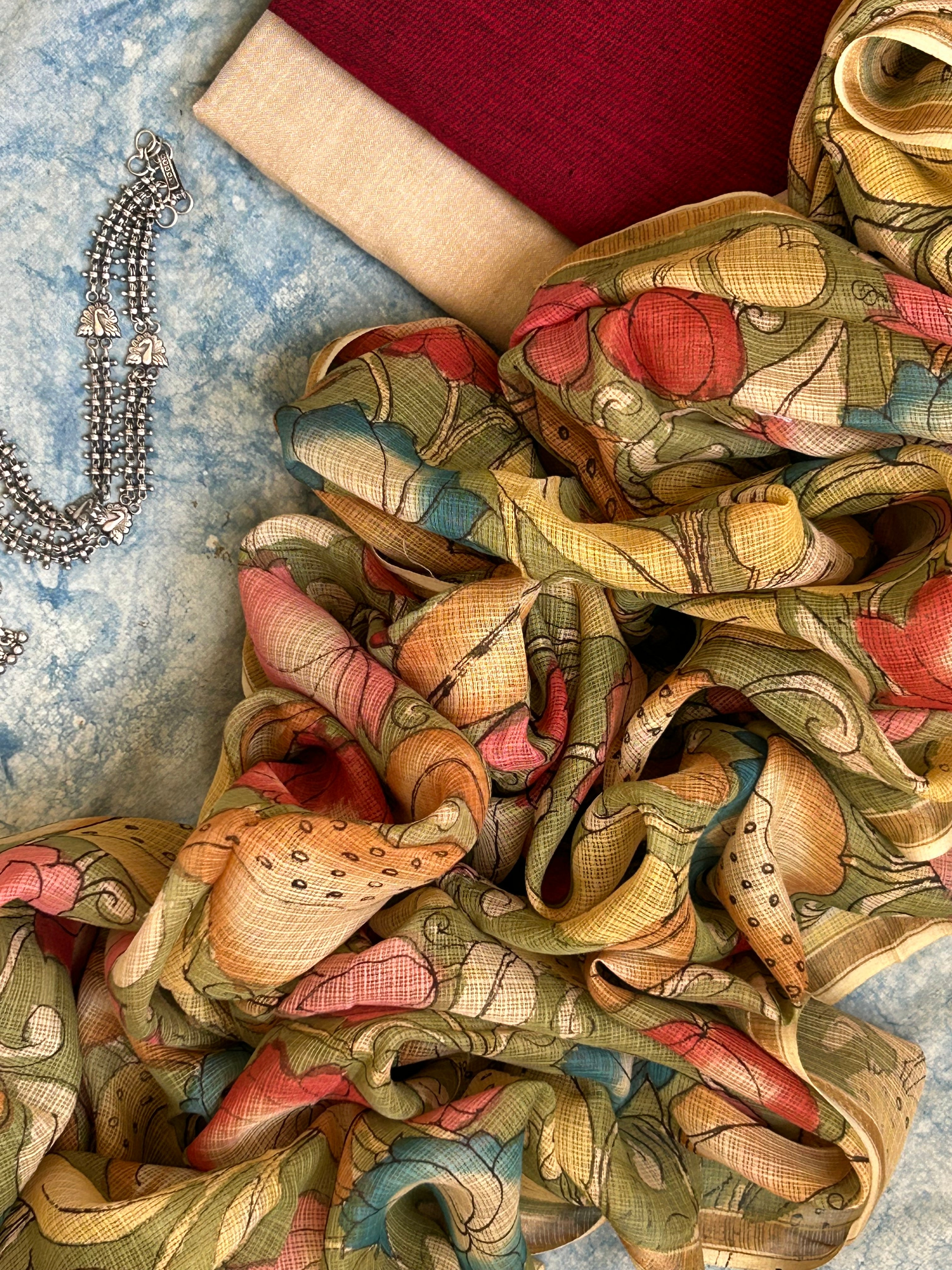 Handwoven Handpainted Kalamkari Set