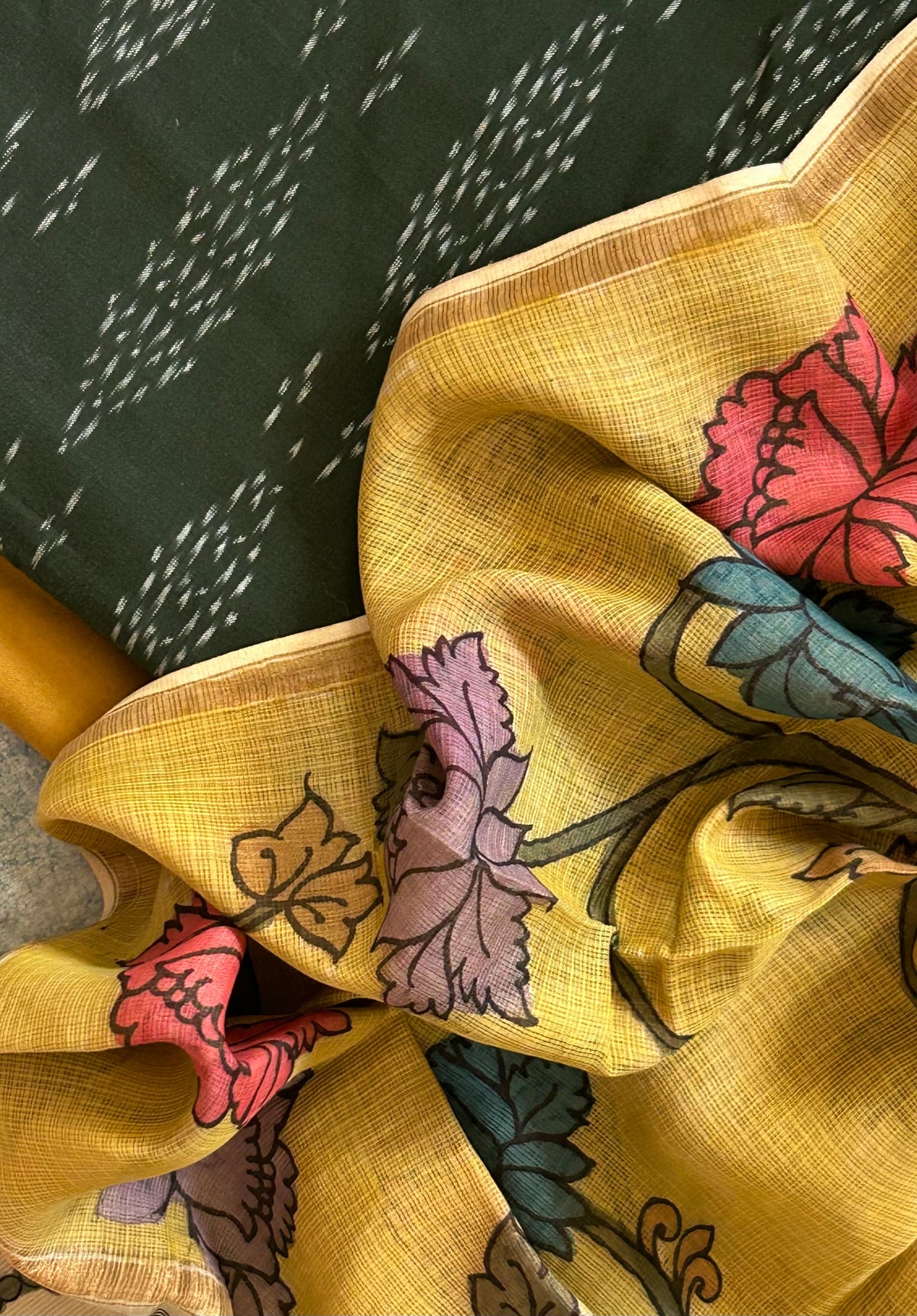 Bhagyaa - Handwoven Handpainted Kalamkari Set