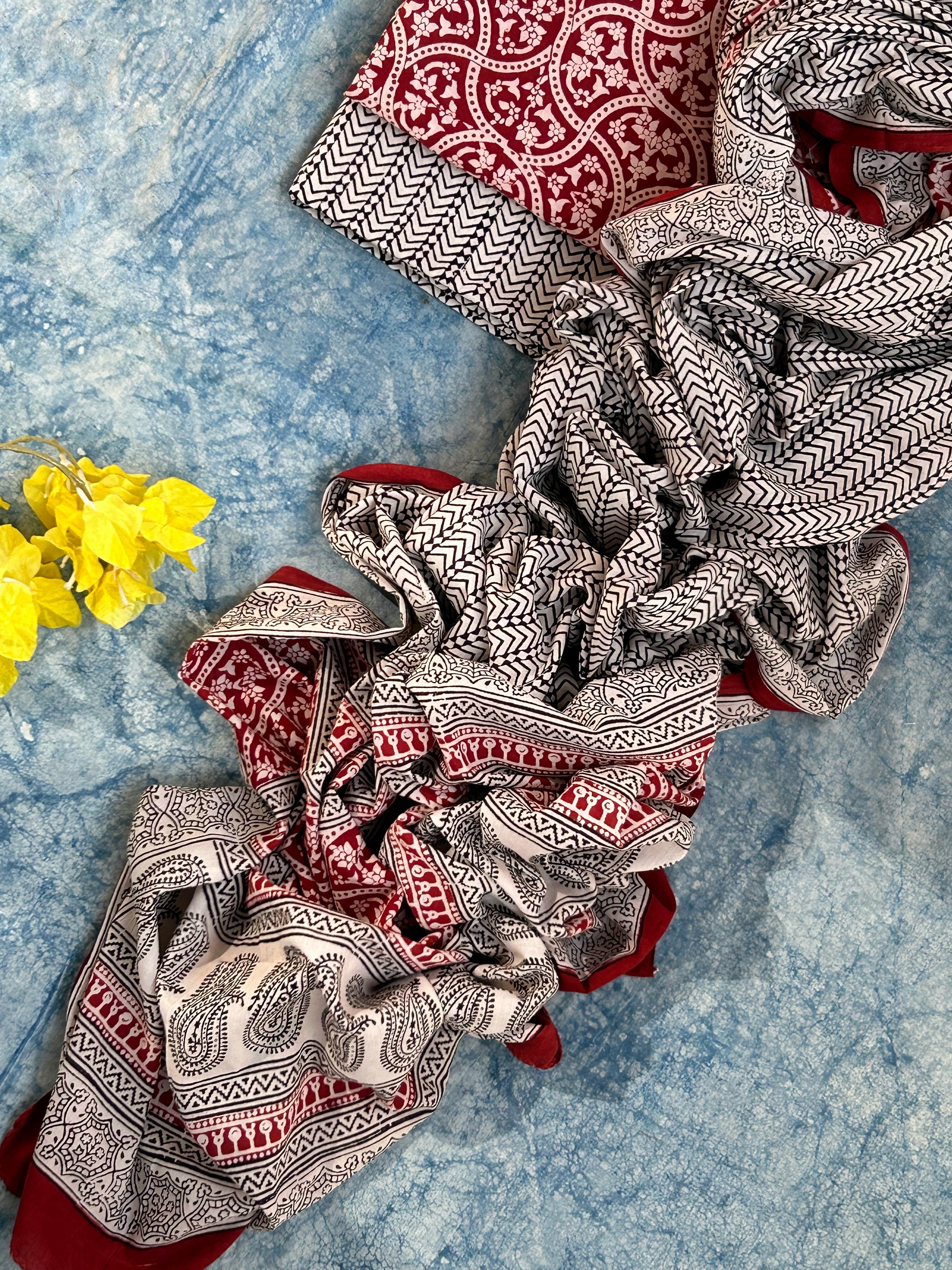 Natural Dyed Bagh Block Print Cotton Suit
