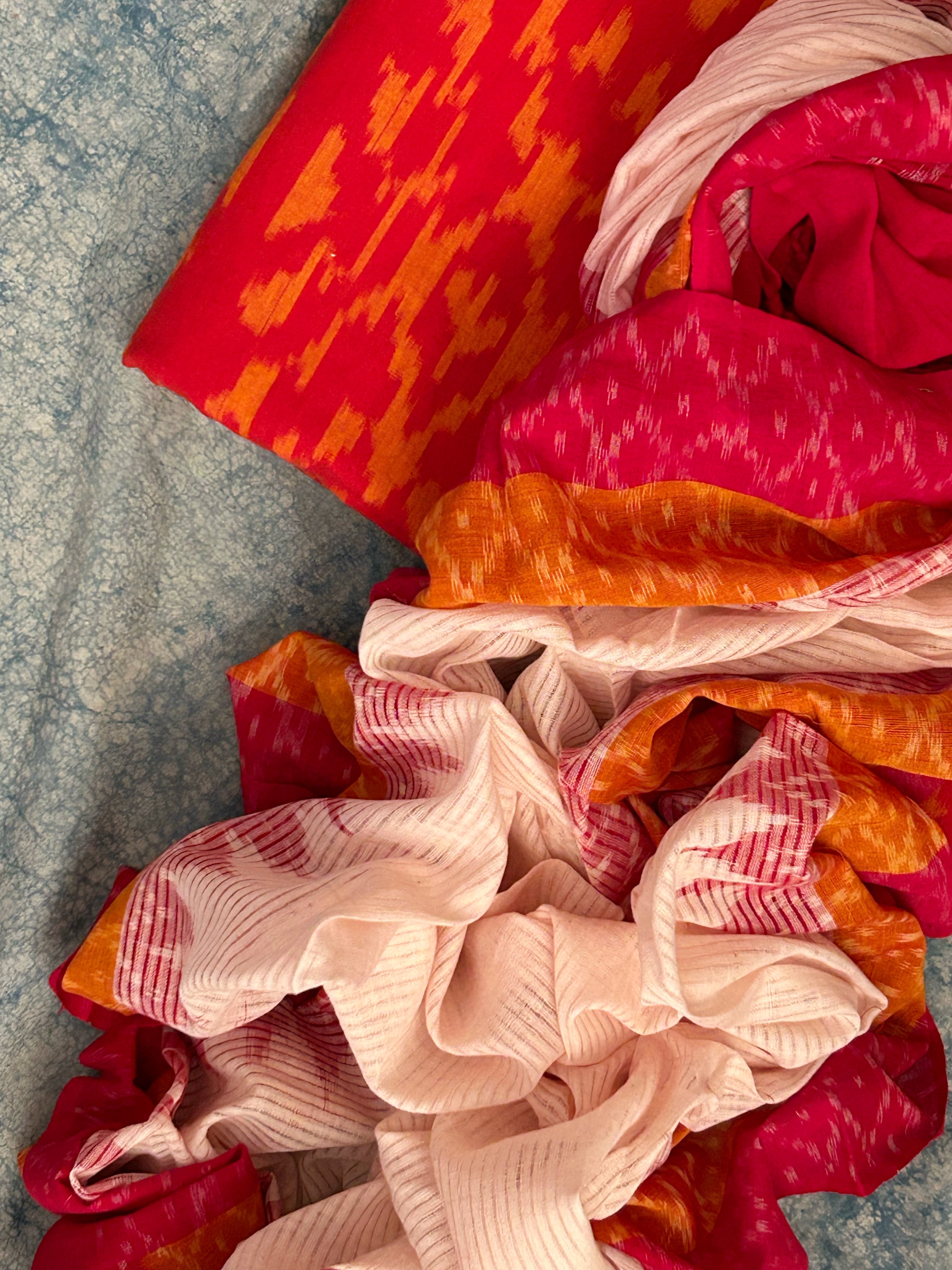 Handwoven Ikat Kurta Dupatta Set
