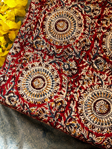 Pedana Hand Block Printed Kalamkari Natural Dyed Cotton Fabric Kurta