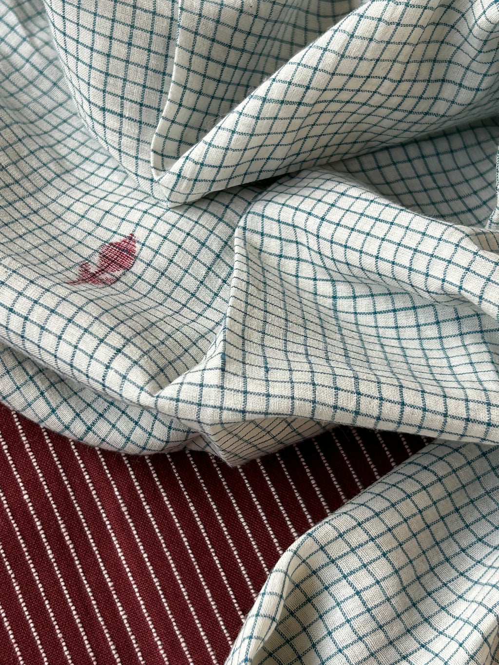 Handwoven Cotton Bengal Jamdani Dupatta Set - The Deep Rose Story