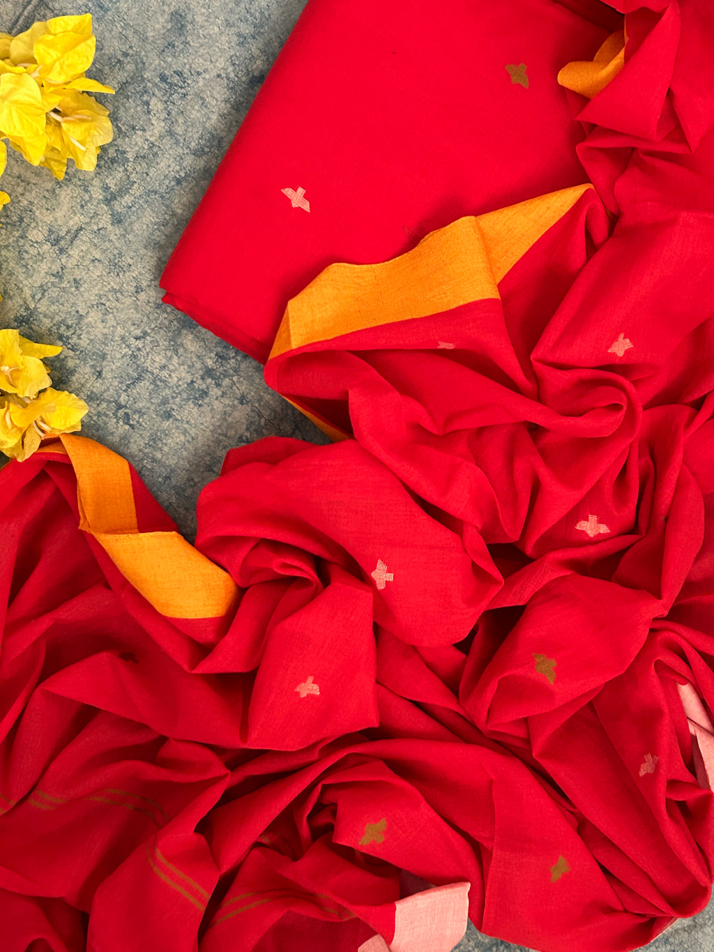 Laal Ishq - Handwoven Bengal Jamdani Kurta Dupatta set