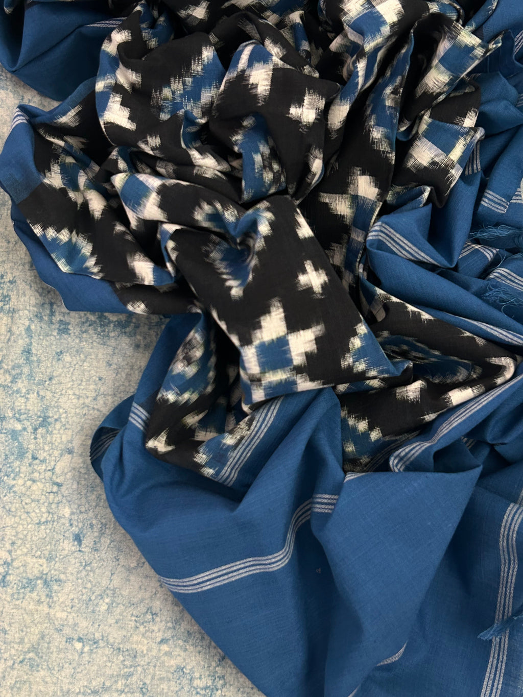 Raga Megh-Malhar - Handwoven Ikat Kurta Dupatta Set