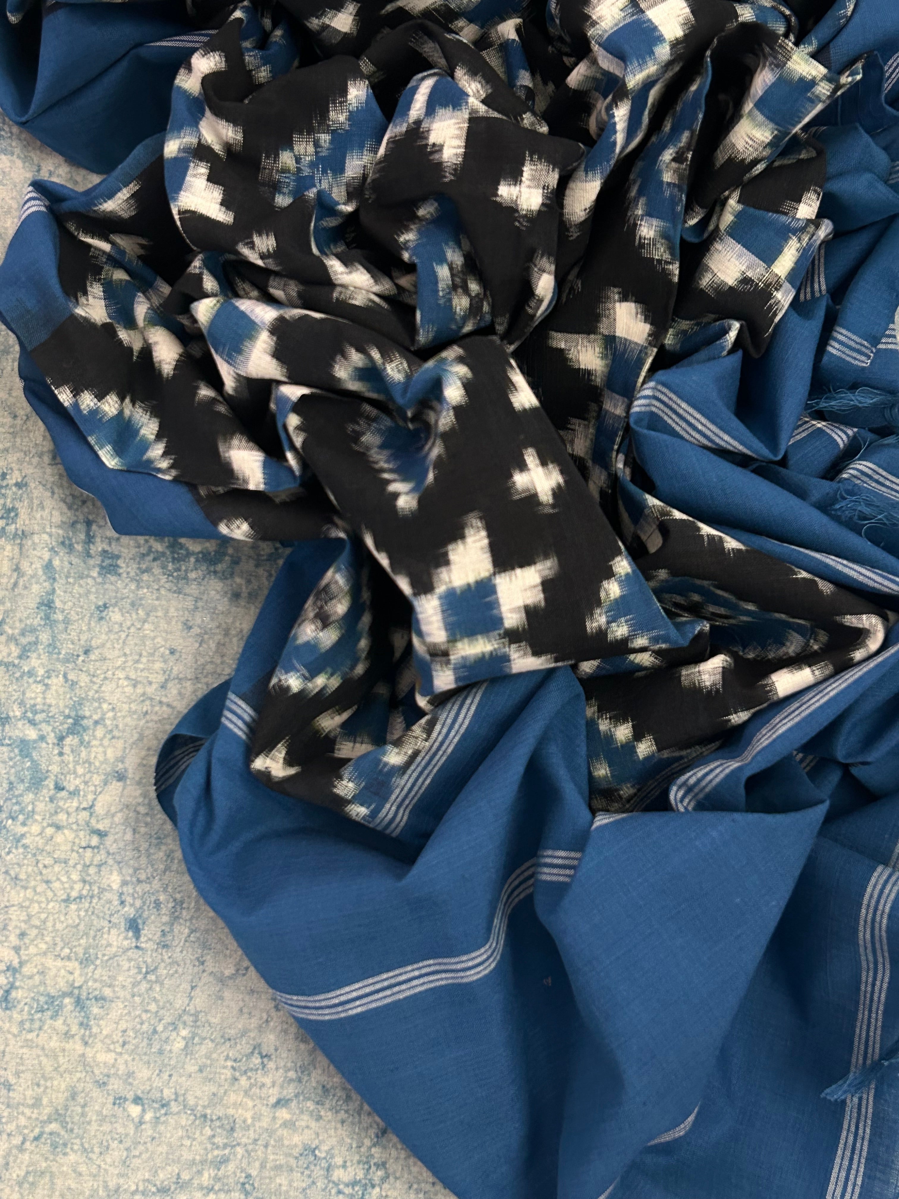 Raga Megh-Malhar - Handwoven Ikat Kurta Dupatta Set