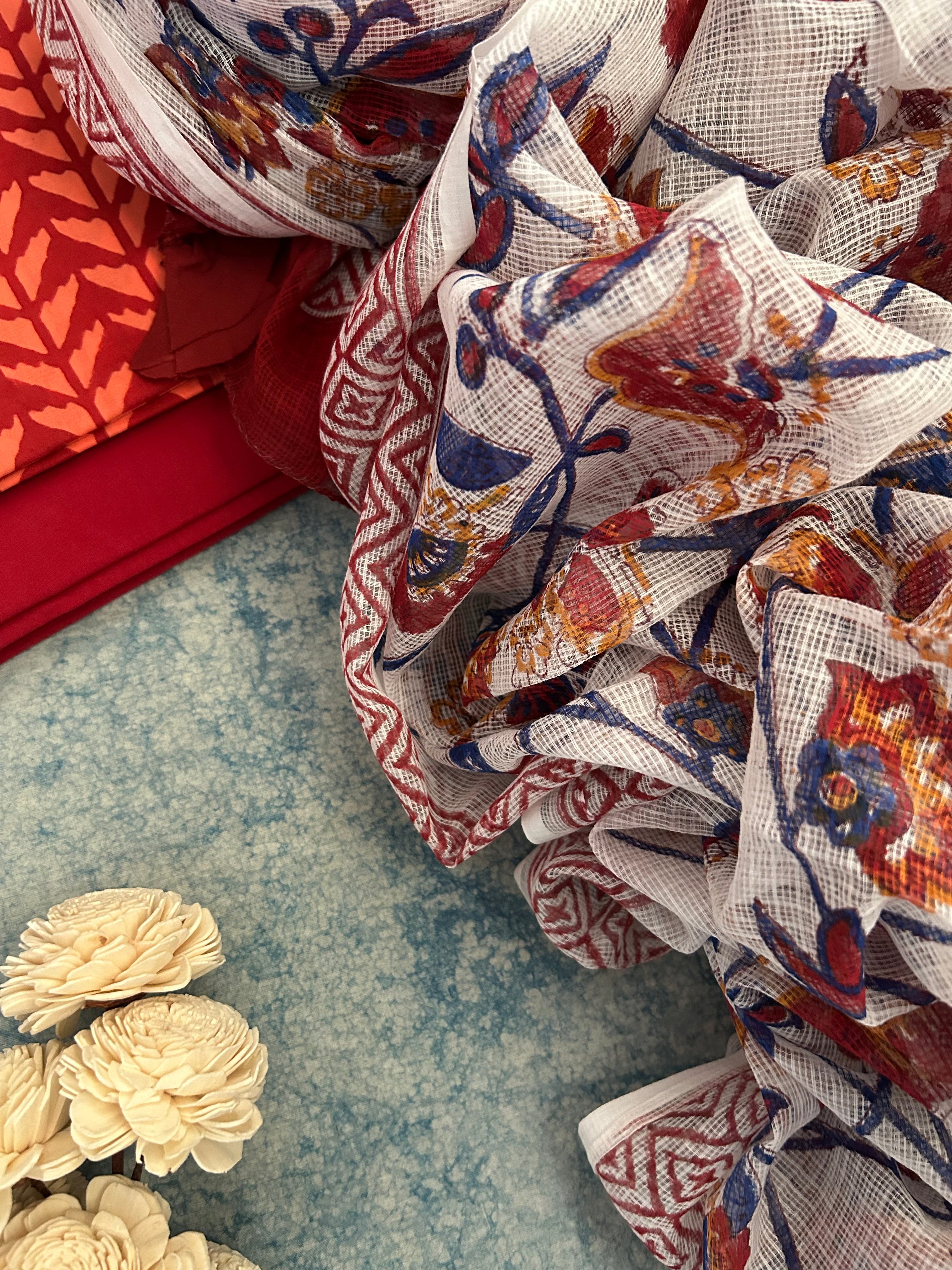 Handcrafted Cotton Kota Dupatta Suit