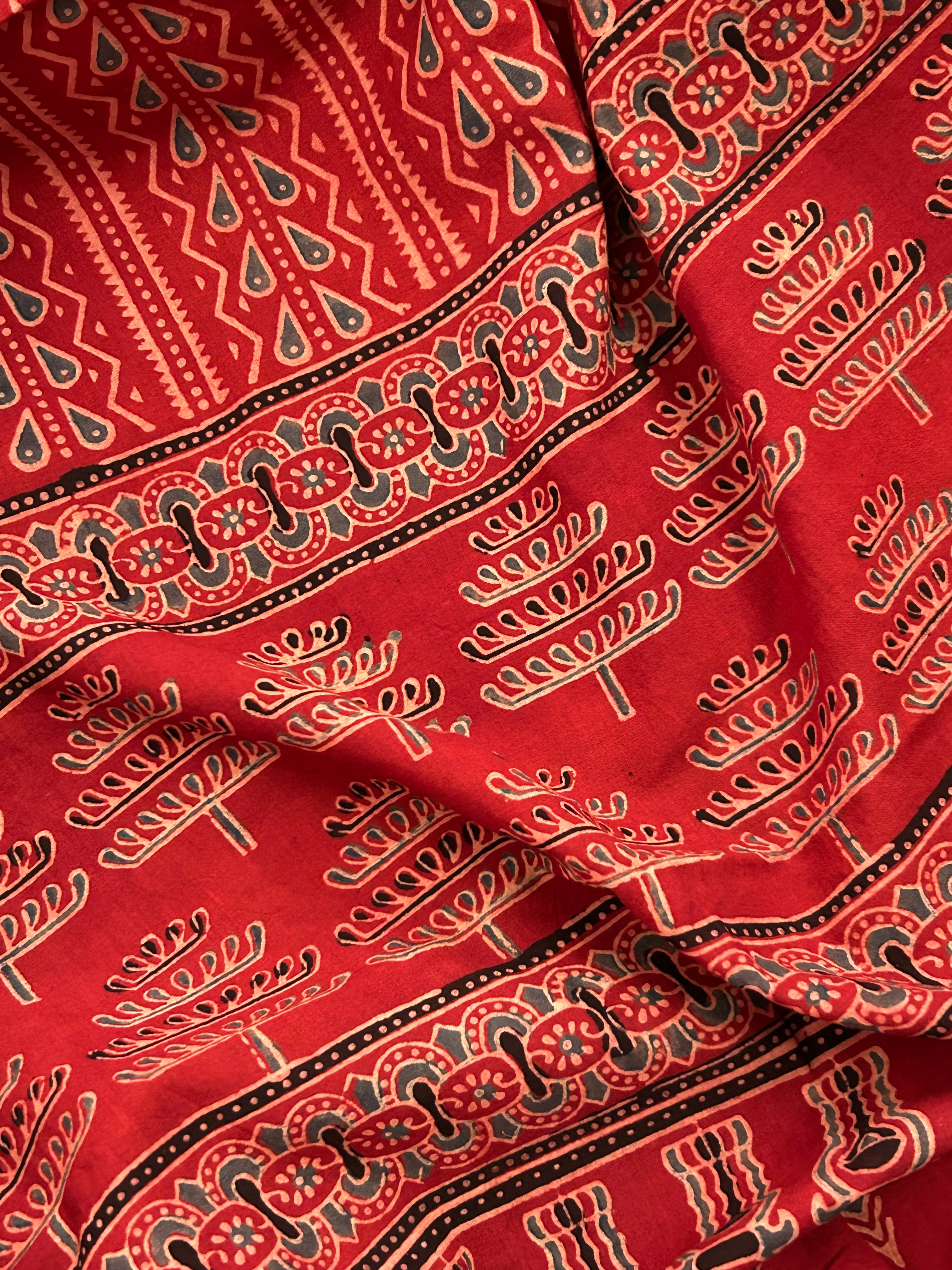 Natural Dyes Handcrafted Ajrakh Kurta Dupatta Set