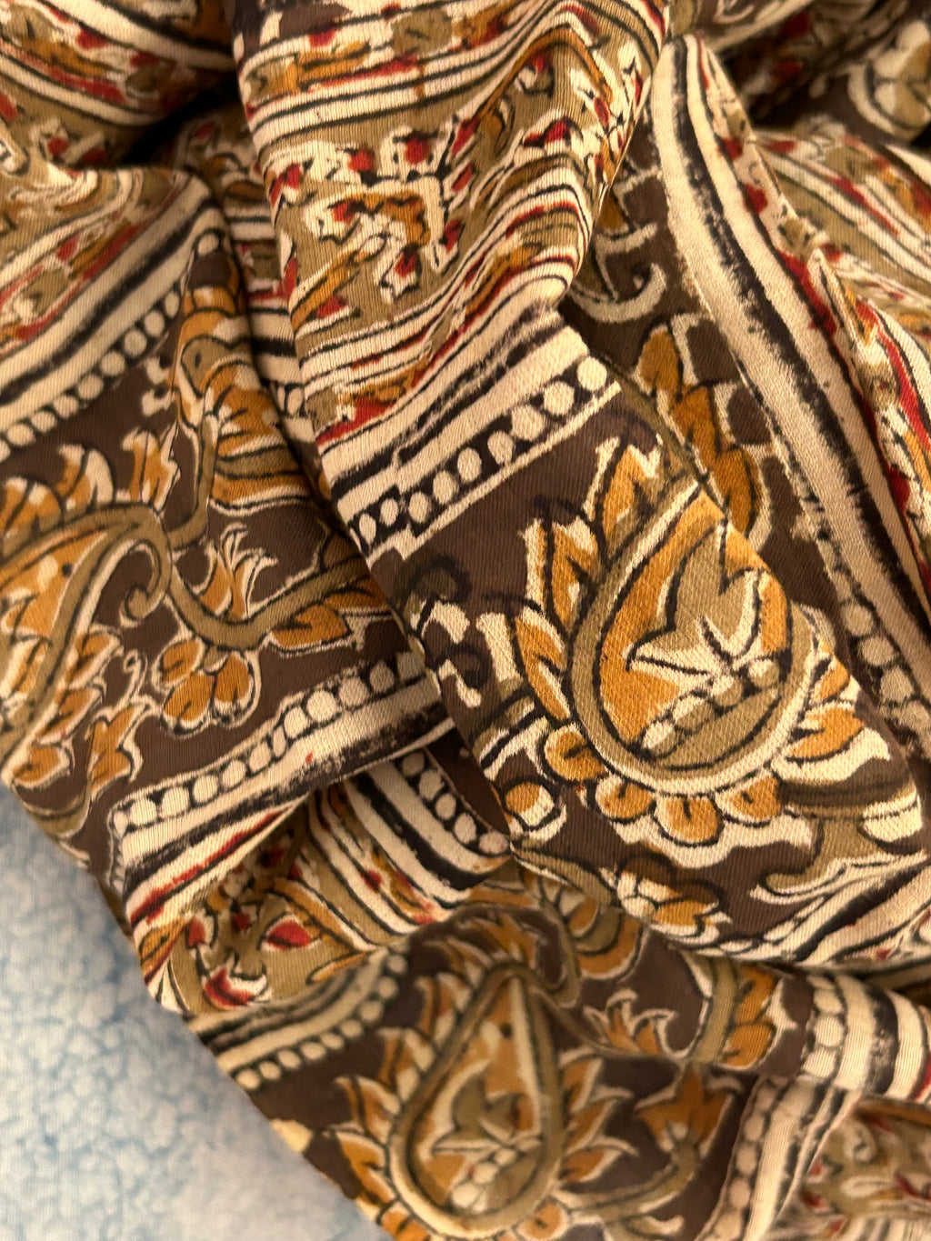 Handwoven Handcrafted Ikath Kalamkari Kurta Dupatta Set