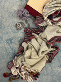 Handwoven Bhujodi and Kotpad Set - Ivory, Yellow and Maroon