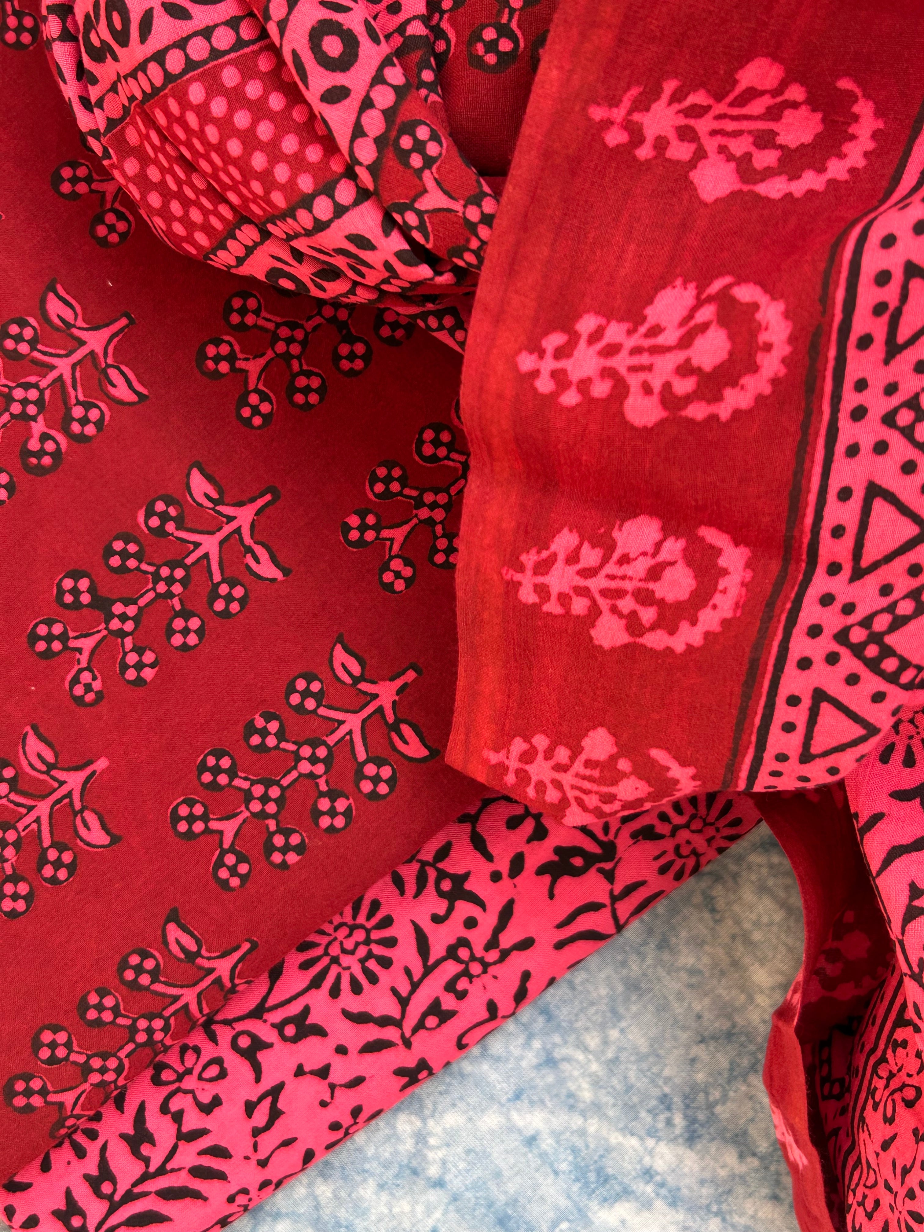 Natural Dyed Bagh Block Print Cotton Suit