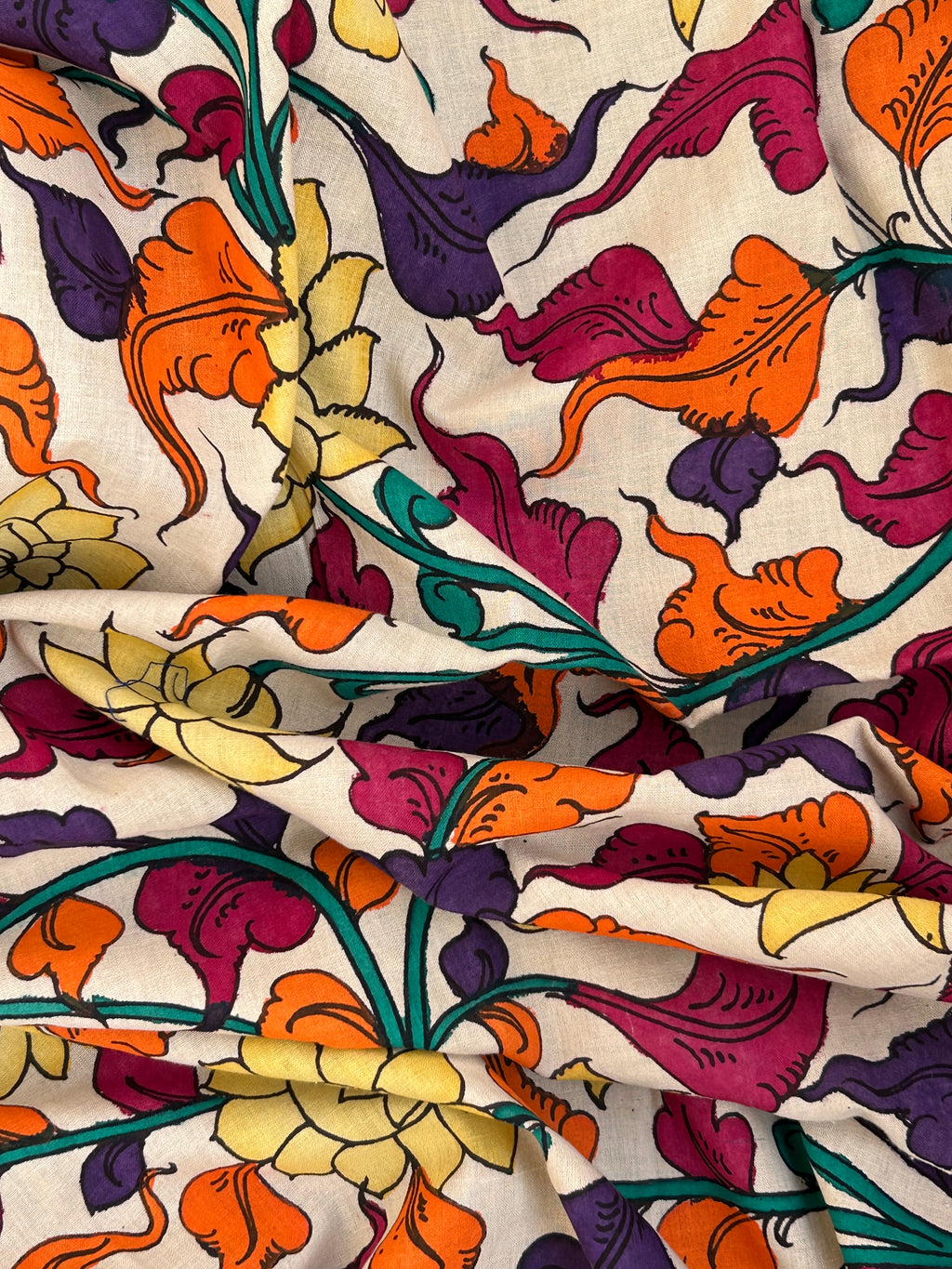 Handwoven Handcrafted Kalamkari Double Ikat Kurta Dupatta Set