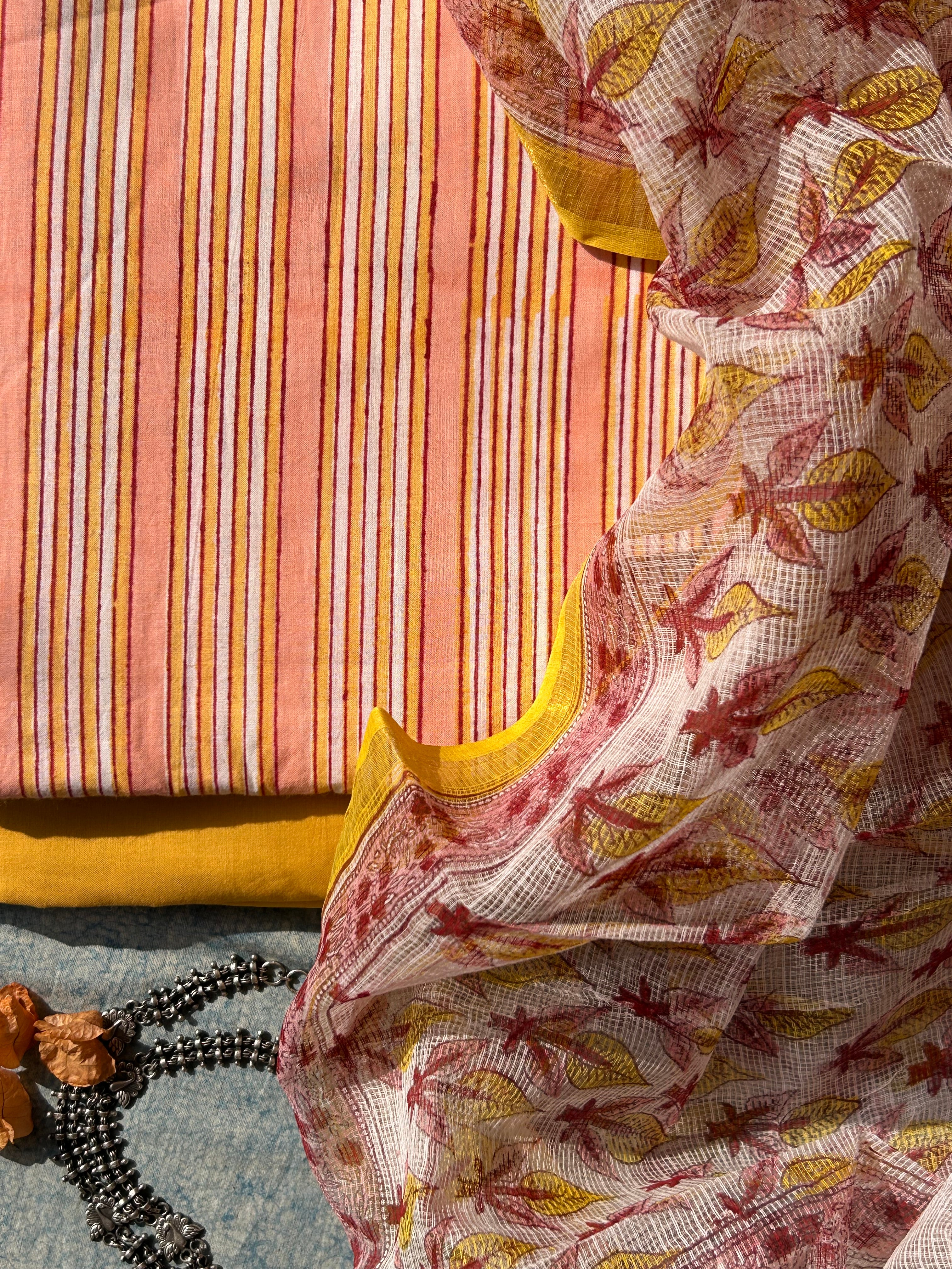 Handcrafted Cotton Kota Dupatta Suit