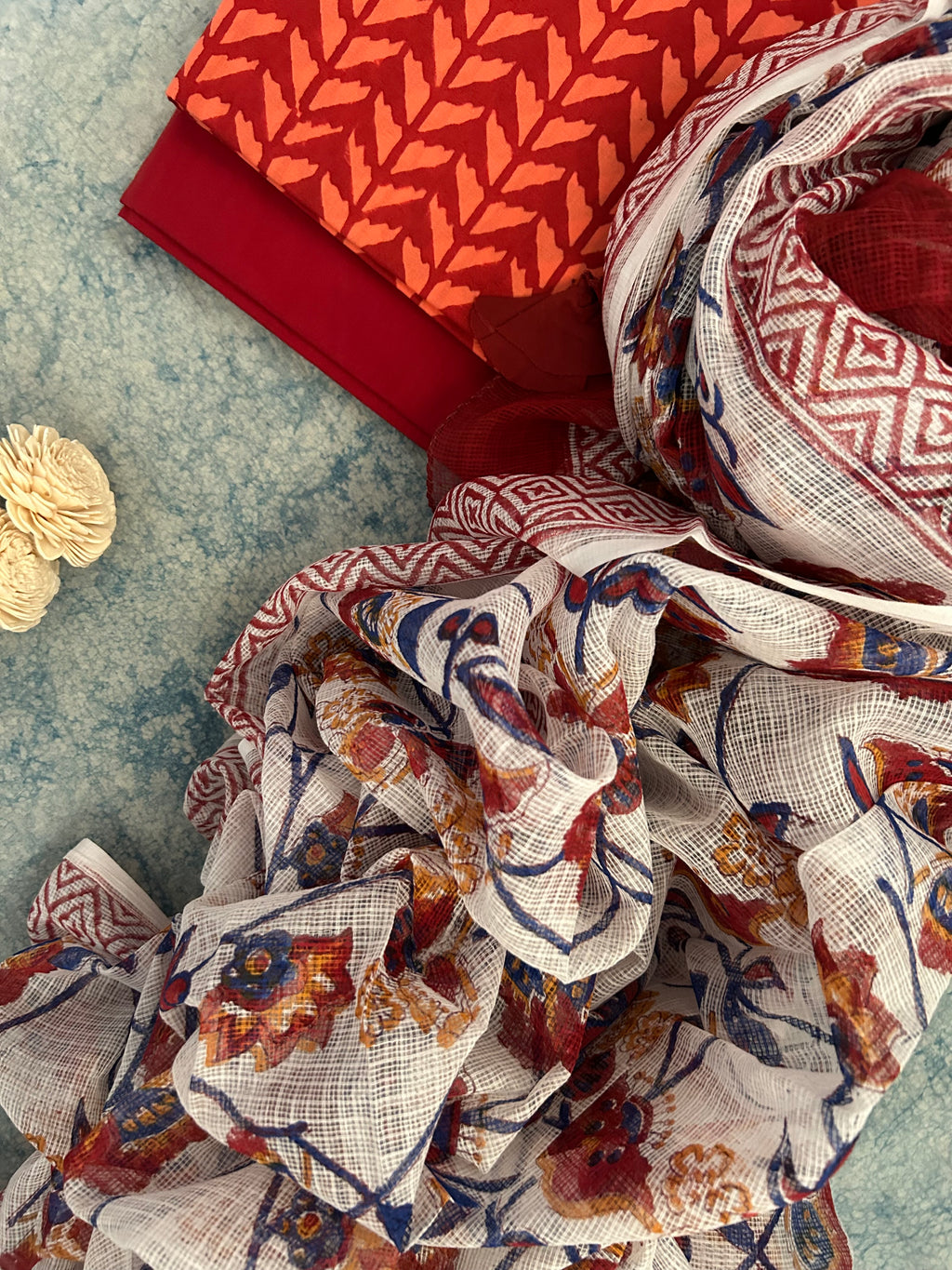 Handcrafted Cotton Kota Dupatta Suit