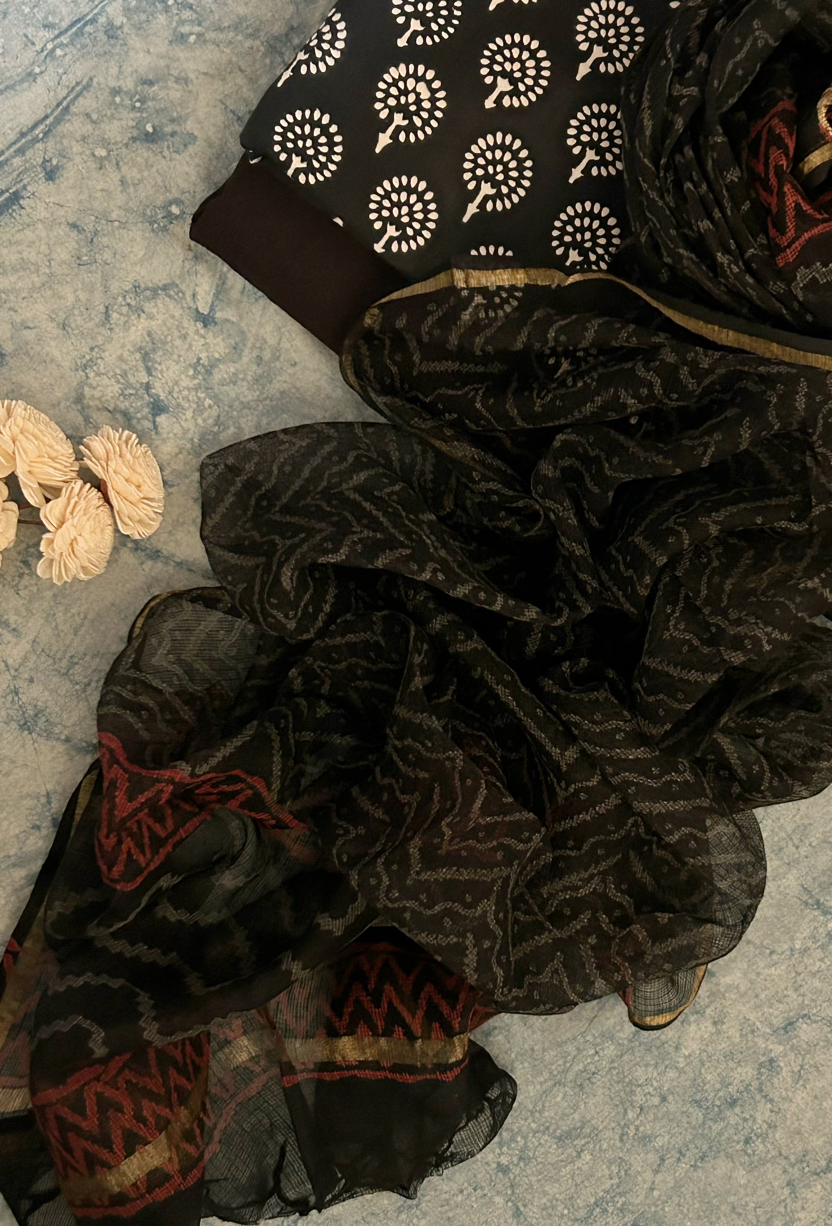 Handcrafted Cotton Suit Set - Black